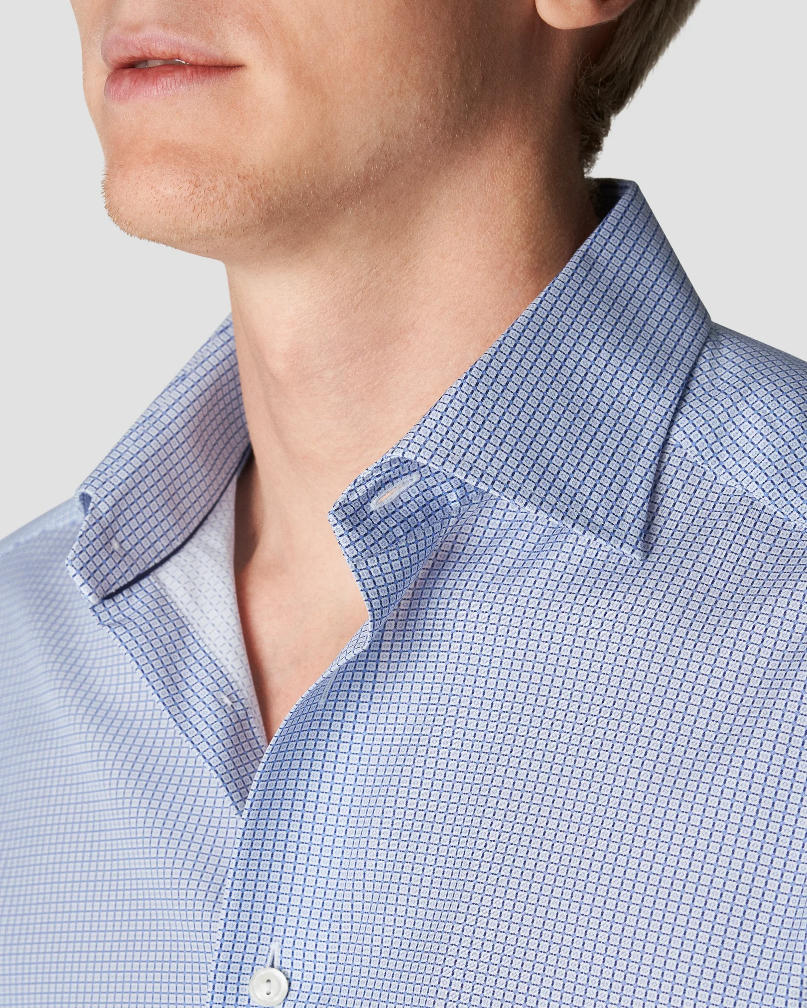 Eton - light blue poplin checked