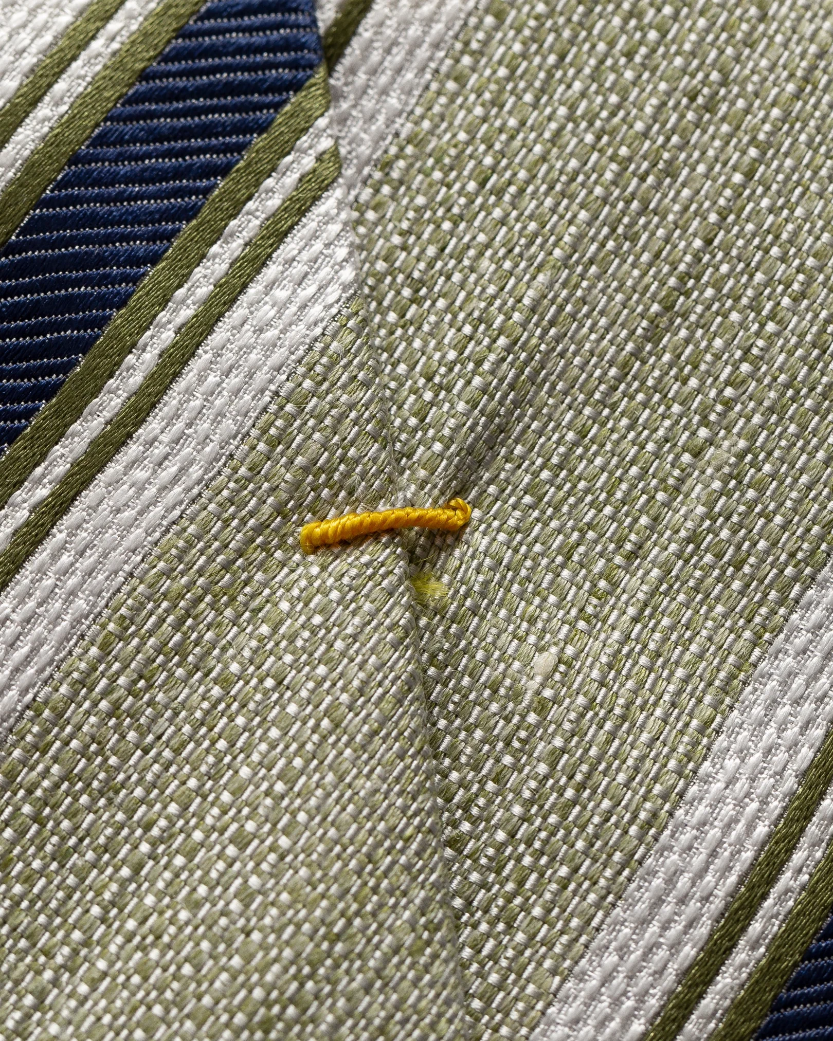 Eton - green striped linen silk tie