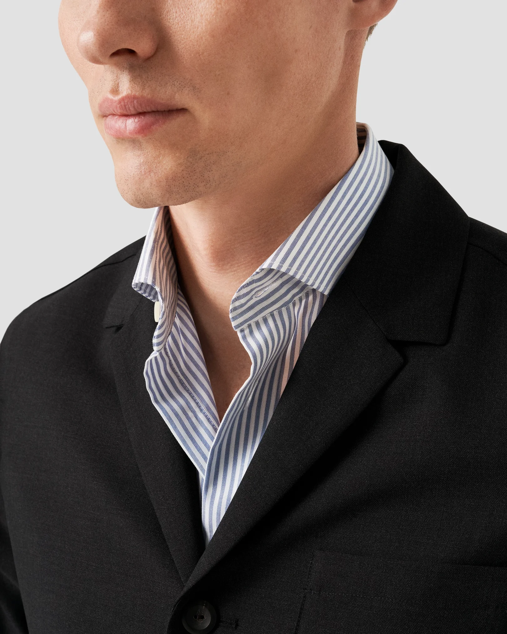 Dark Gray Lined Wool Overshirt - Eton