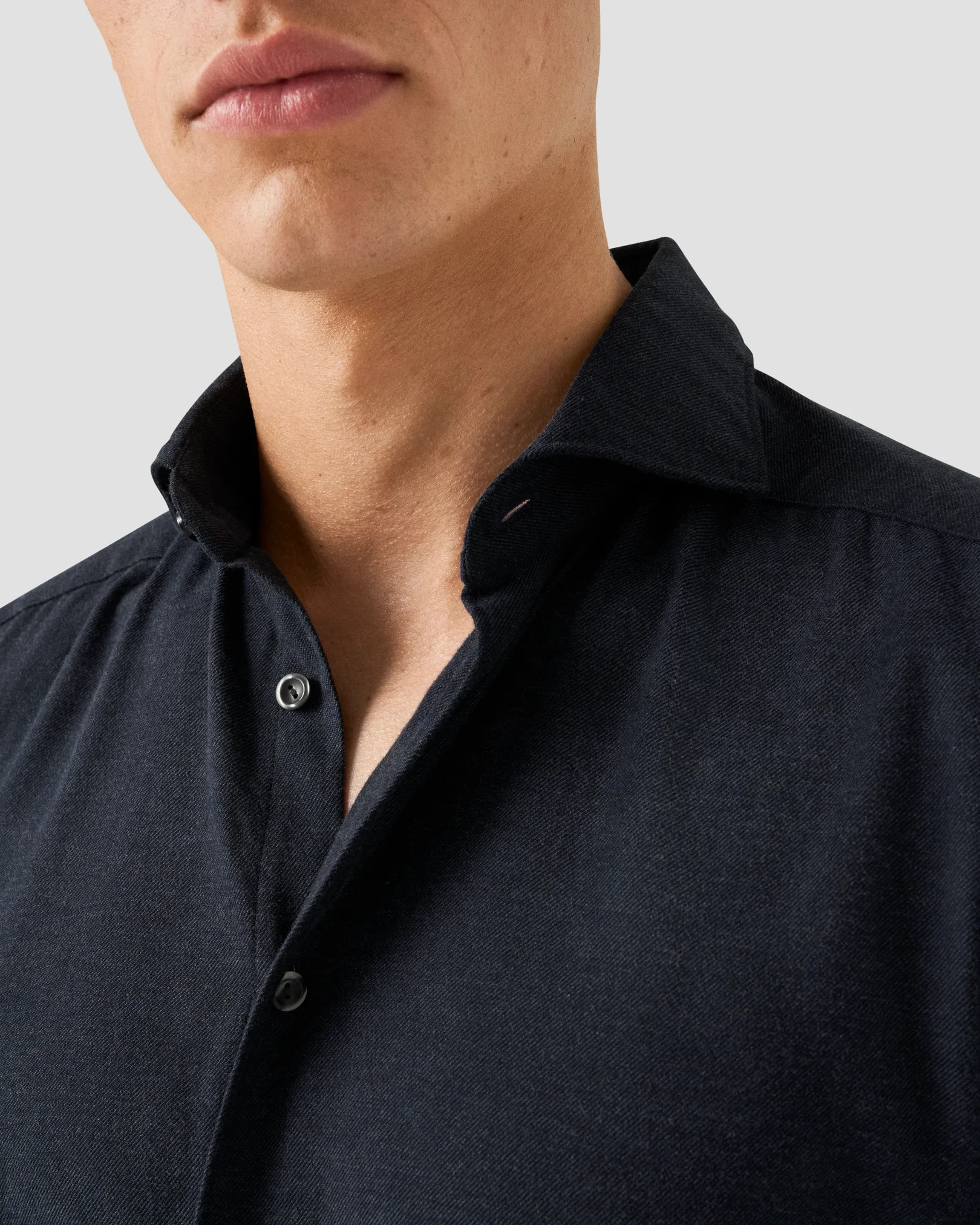 Eton - solid navy flannel shirt