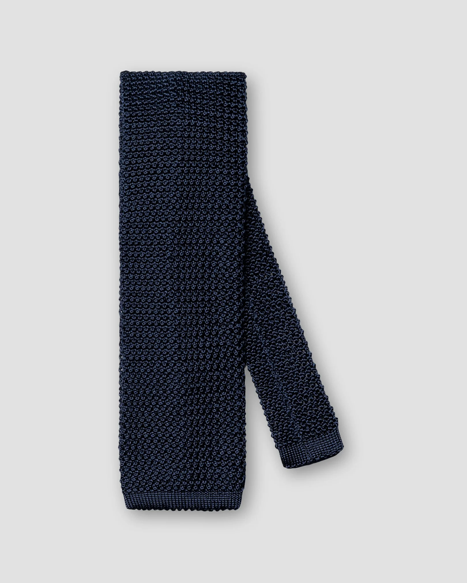 Eton - navy blue solid knit silk tie