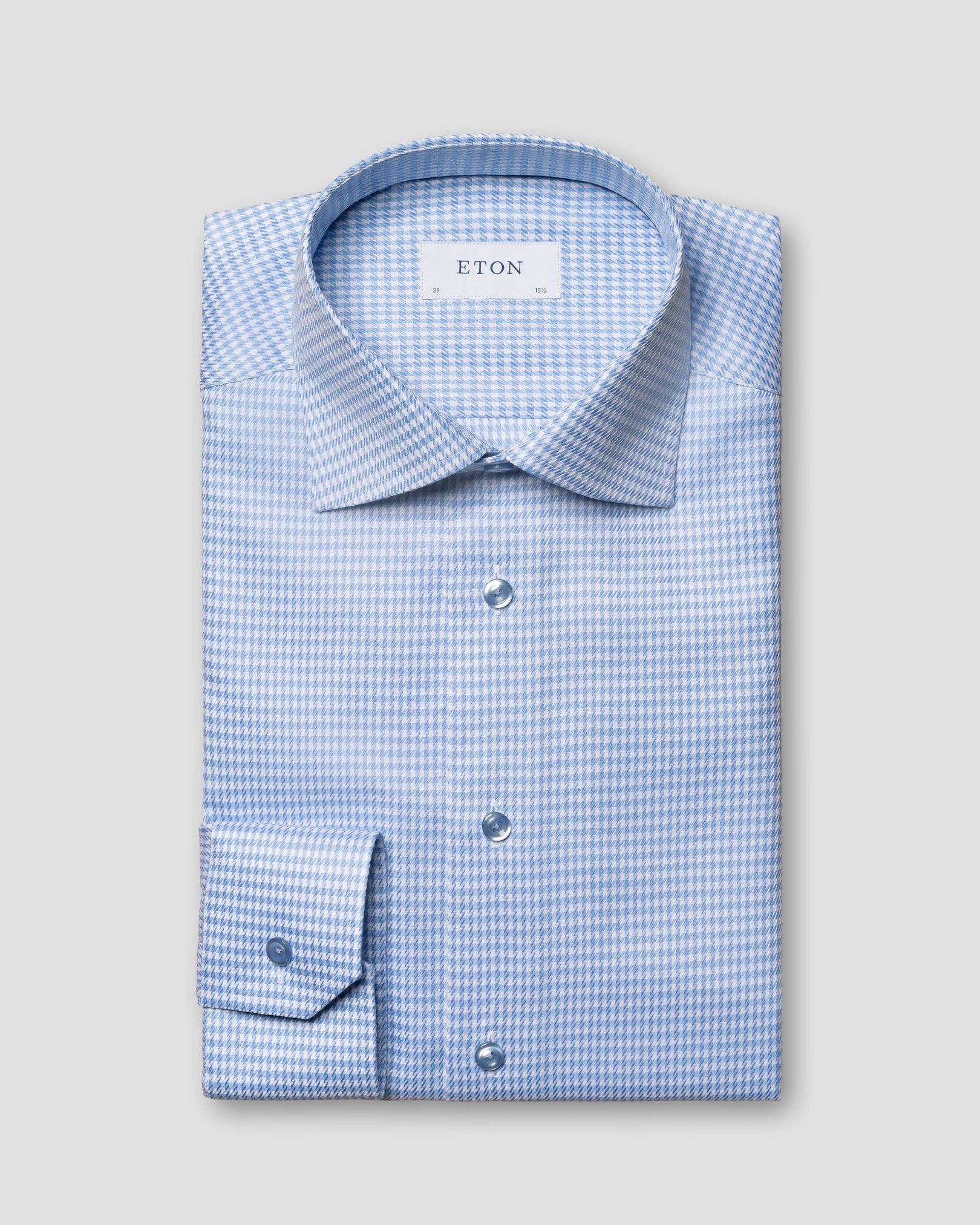 Eton - checked houndstooth signature twill