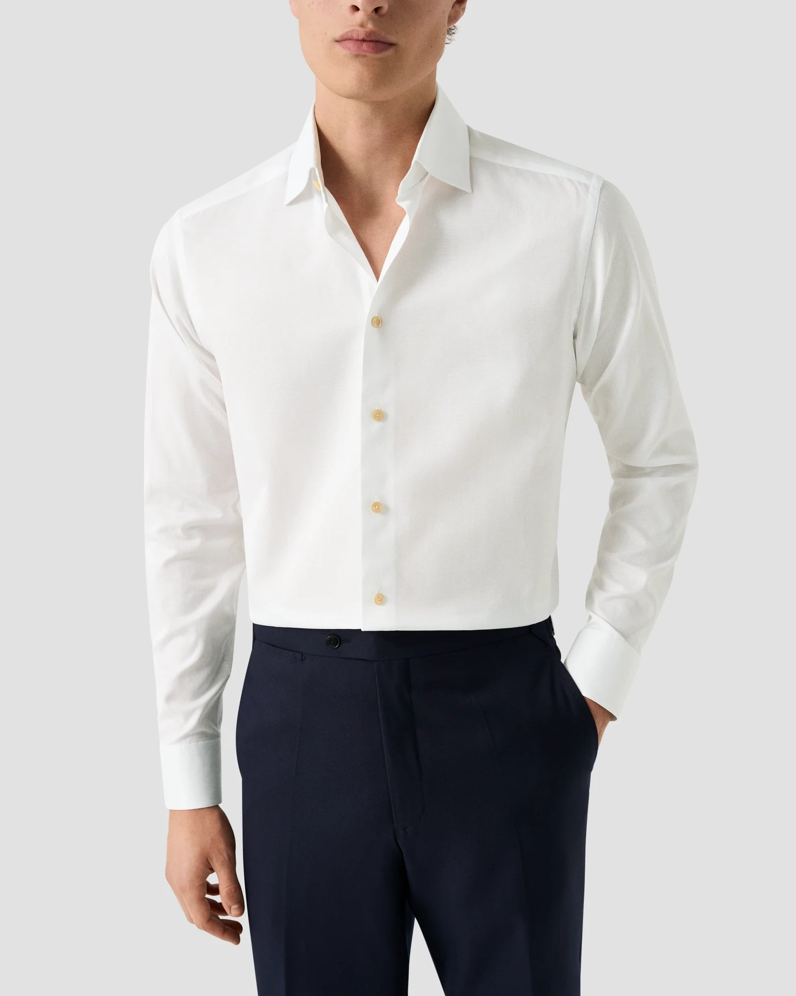 Eton - white semi solid effect shirt