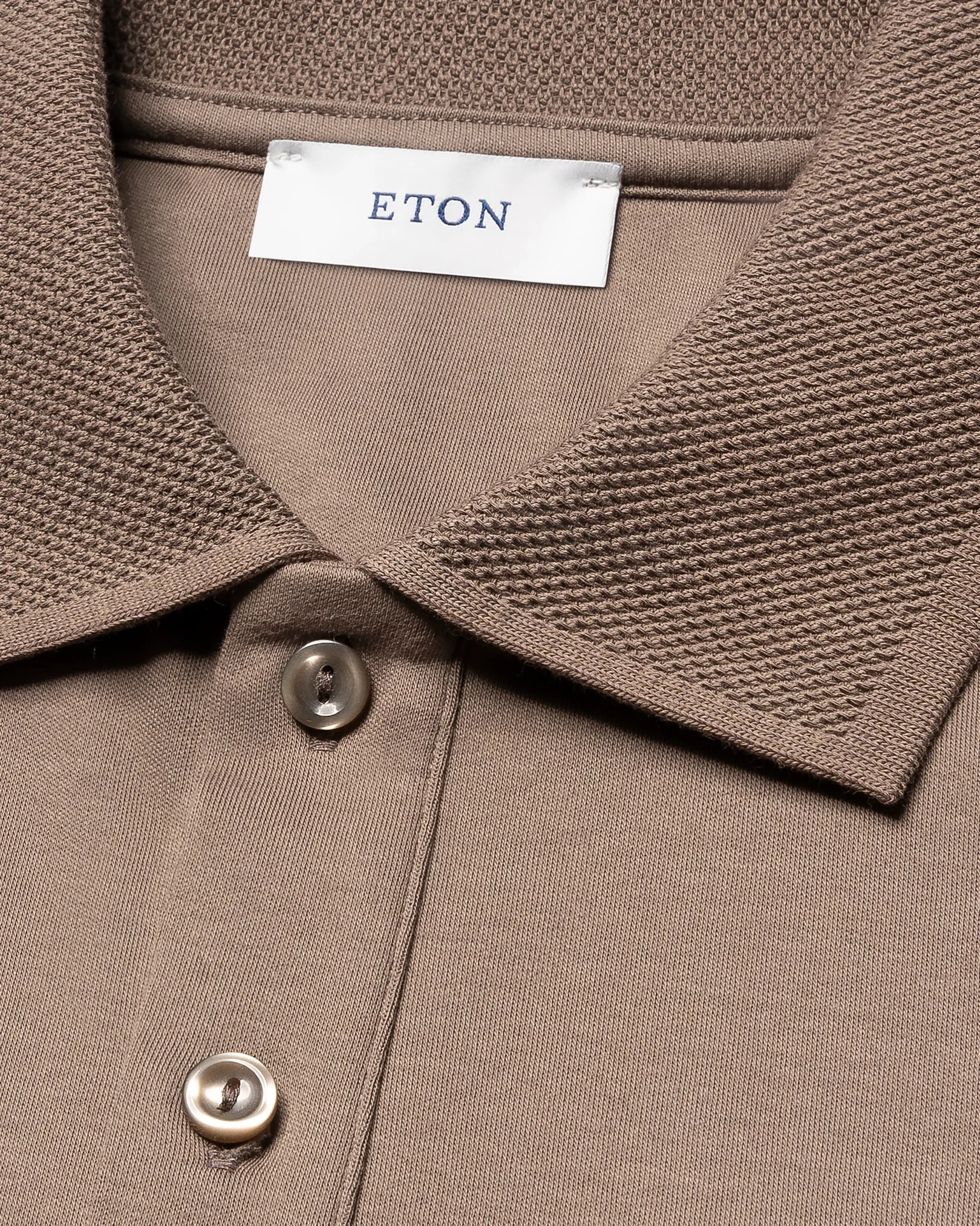 Eton - interlock polo shirt brown interlock polo shirt