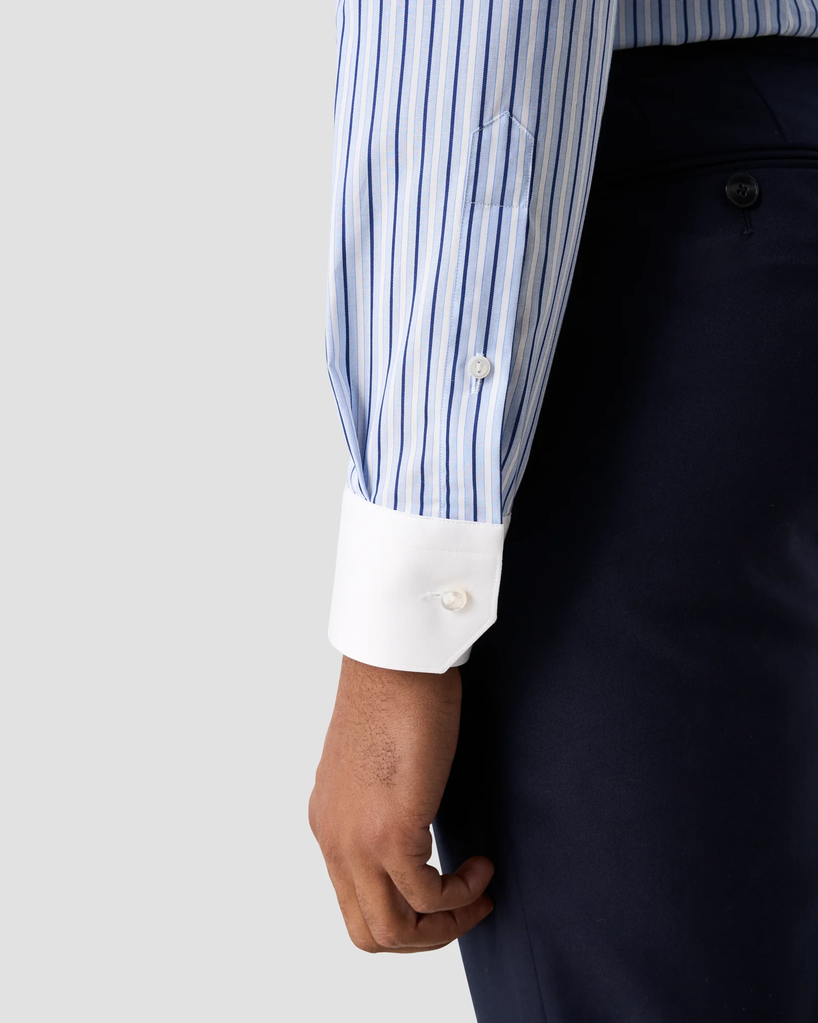 Eton - dark blue striped elevated shirt