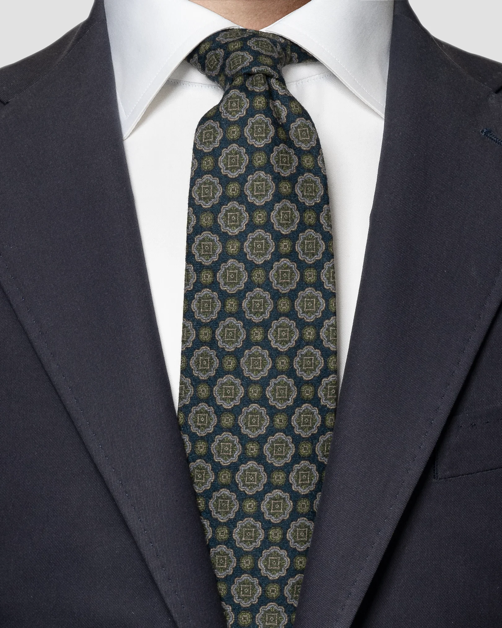 Eton - navy blue pure wool tie