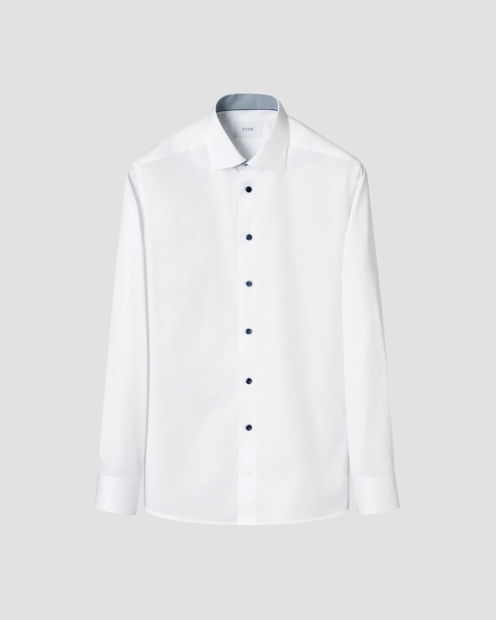 Eton - geometric effect signature twill shirt cut away 261