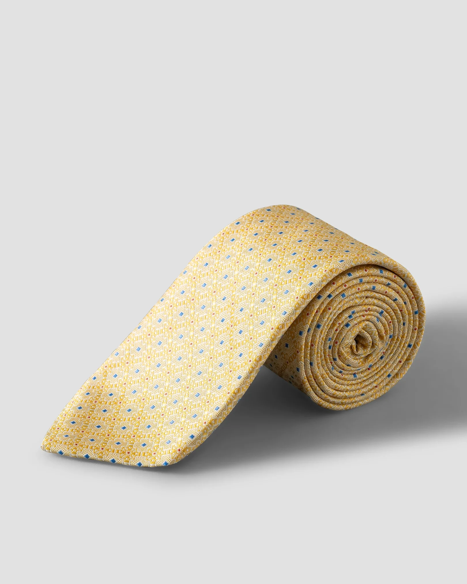 Eton - yellow medallion woven silk tie