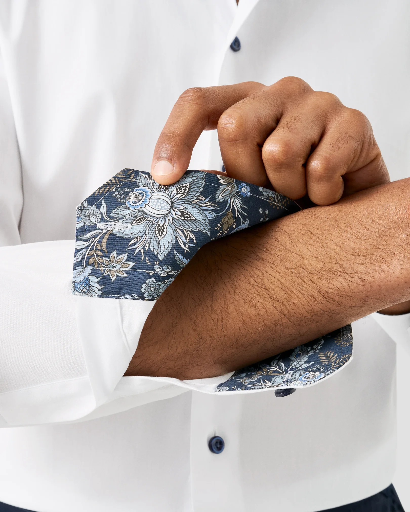 Eton - floral effect signature twill shirt extreme cut away single slim