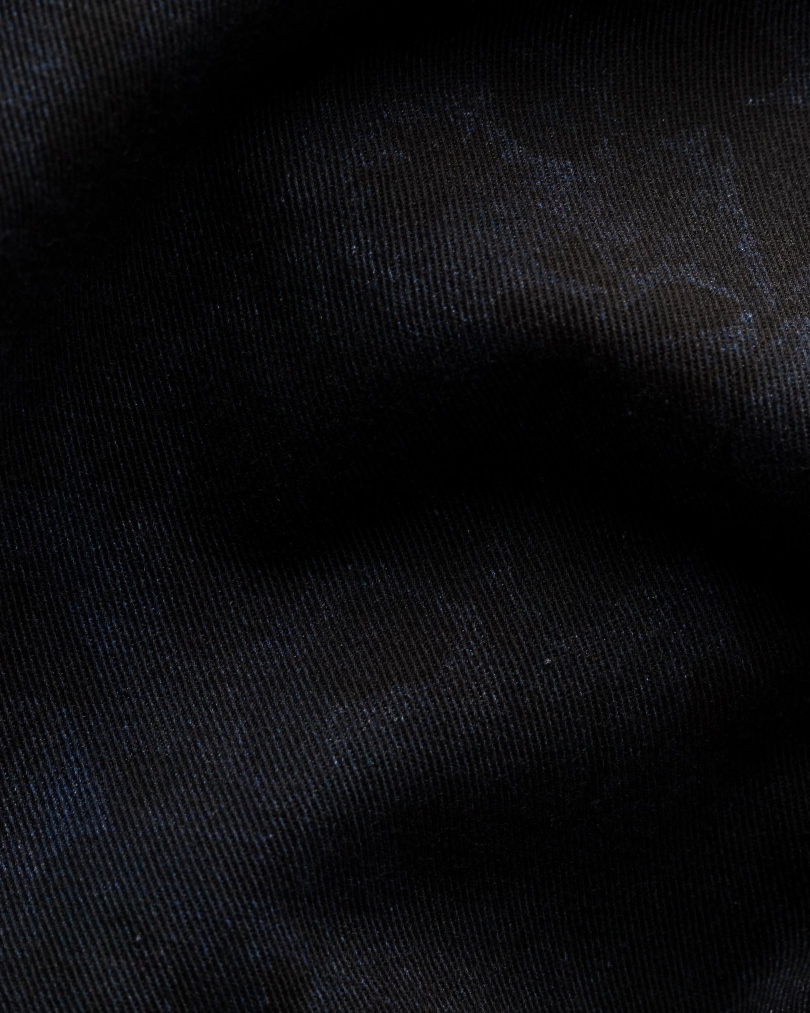 Eton - dark blue gabardine print turn down single cuff pointed strap regular