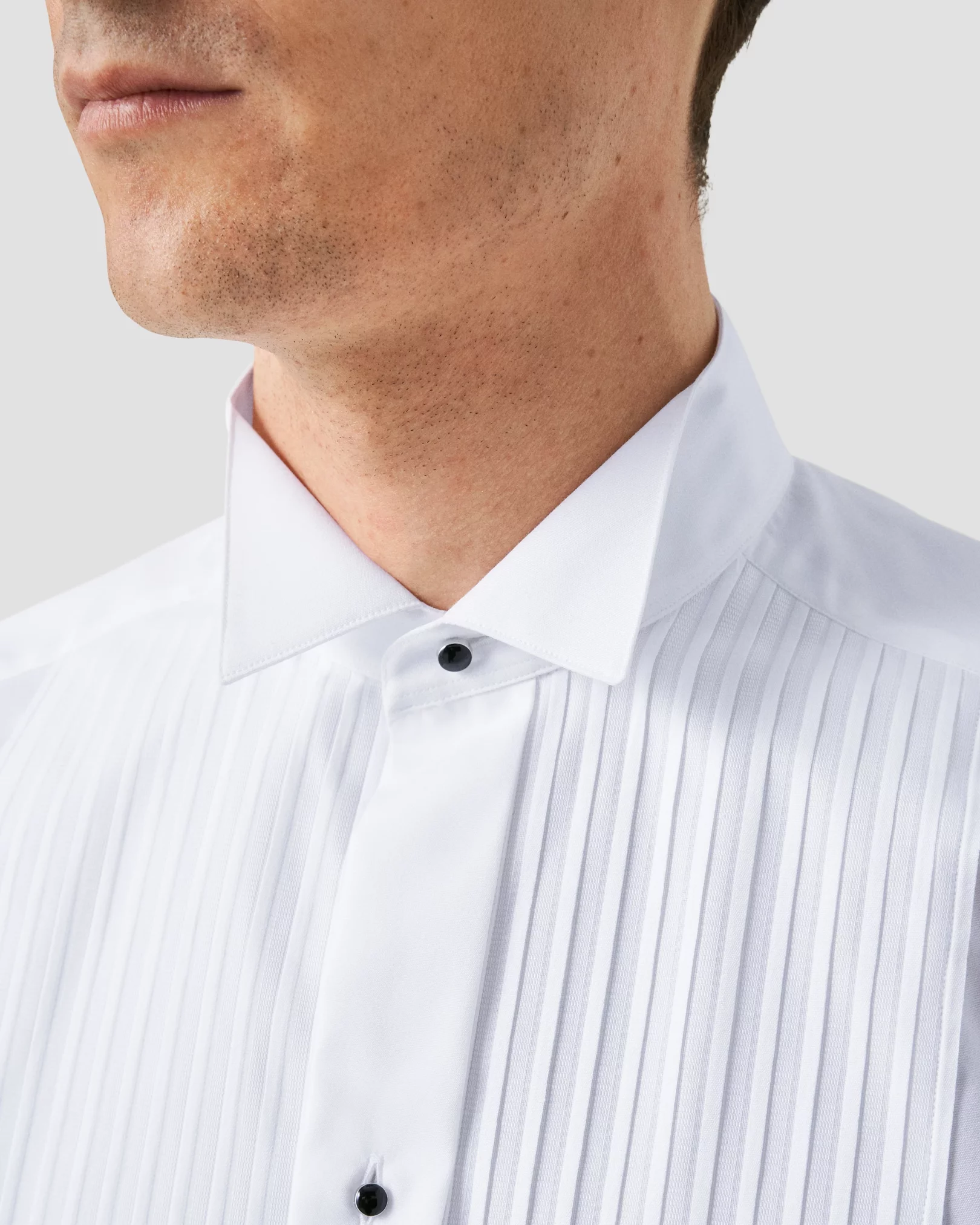 Eton - plisse wing collar shirt