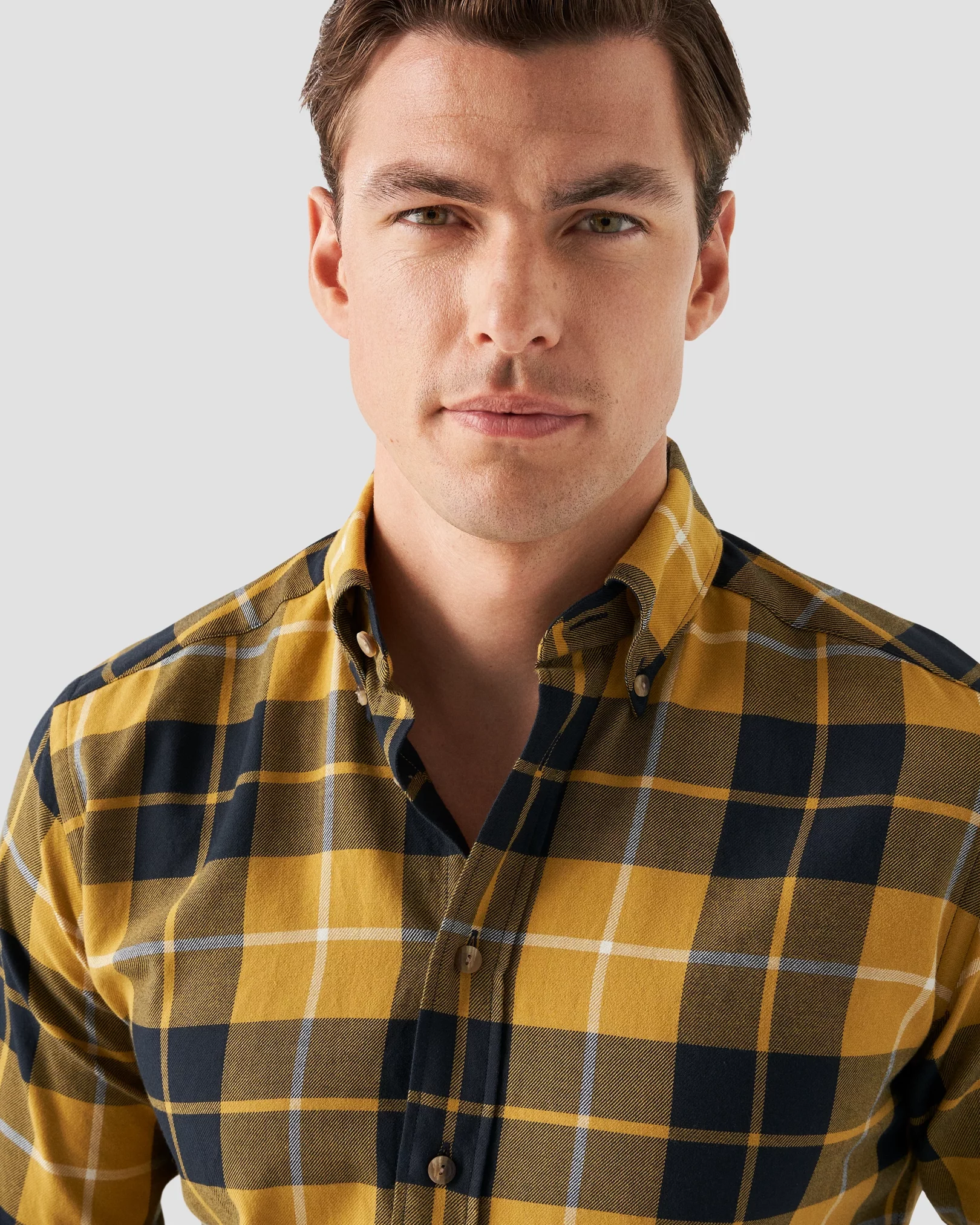 Yellow Checked Flannel Shirt - Eton
