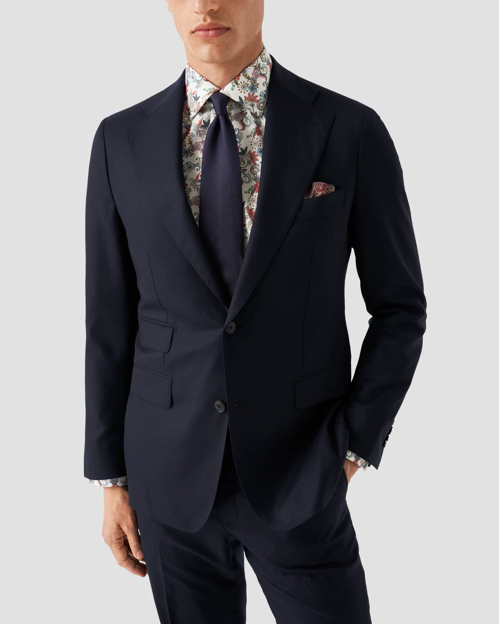 Eton - Chemise en Twill Fin à Motif Floral