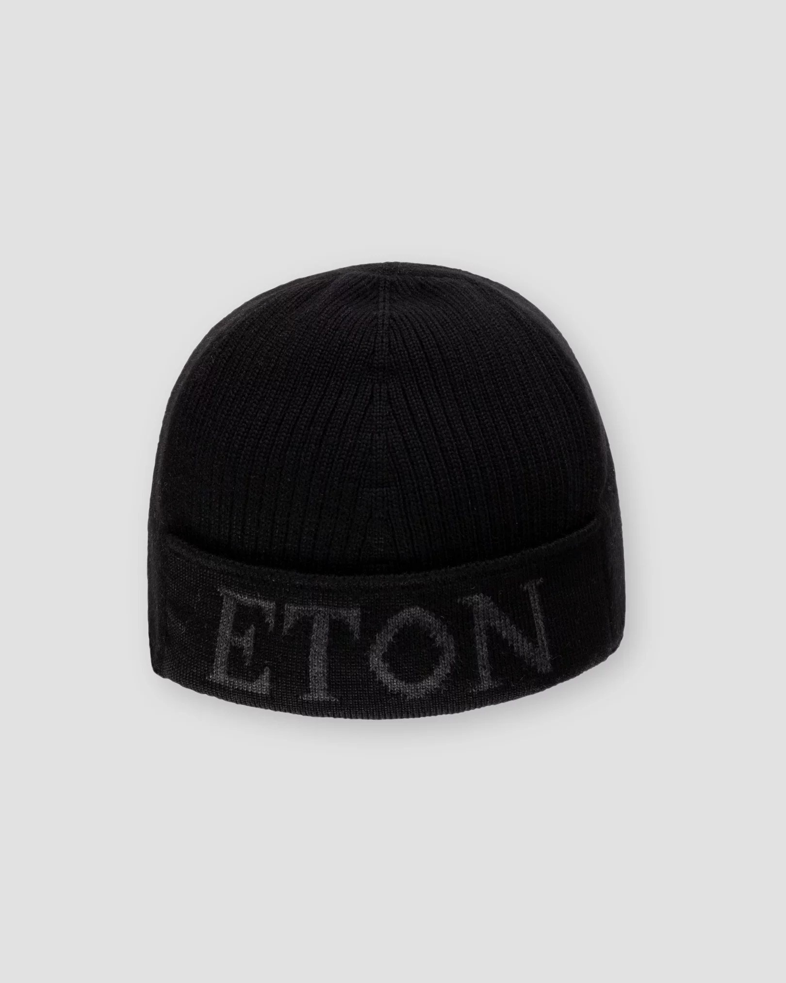 Eton - charcoal black flannel logo baseball cap
