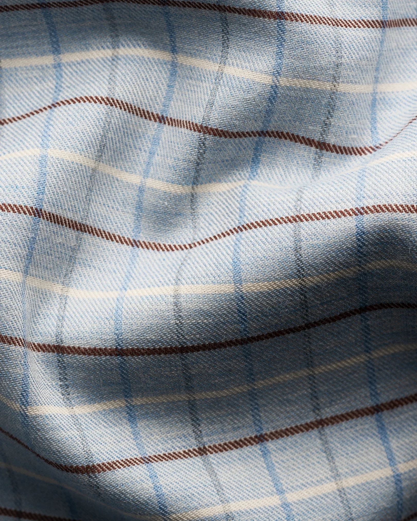 Eton - light blue check signature flannel shirt 256