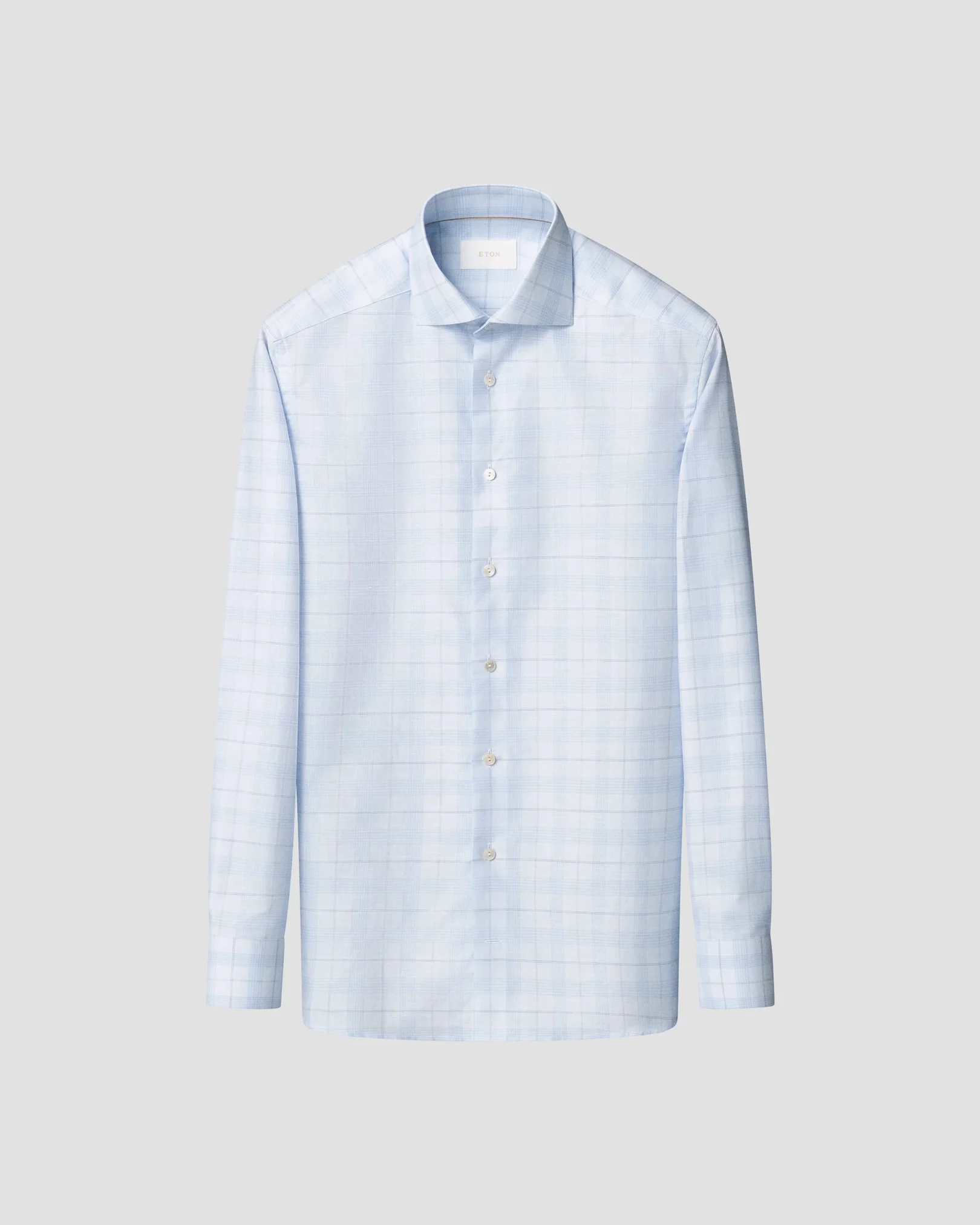 Eton - check cotton linen shirt