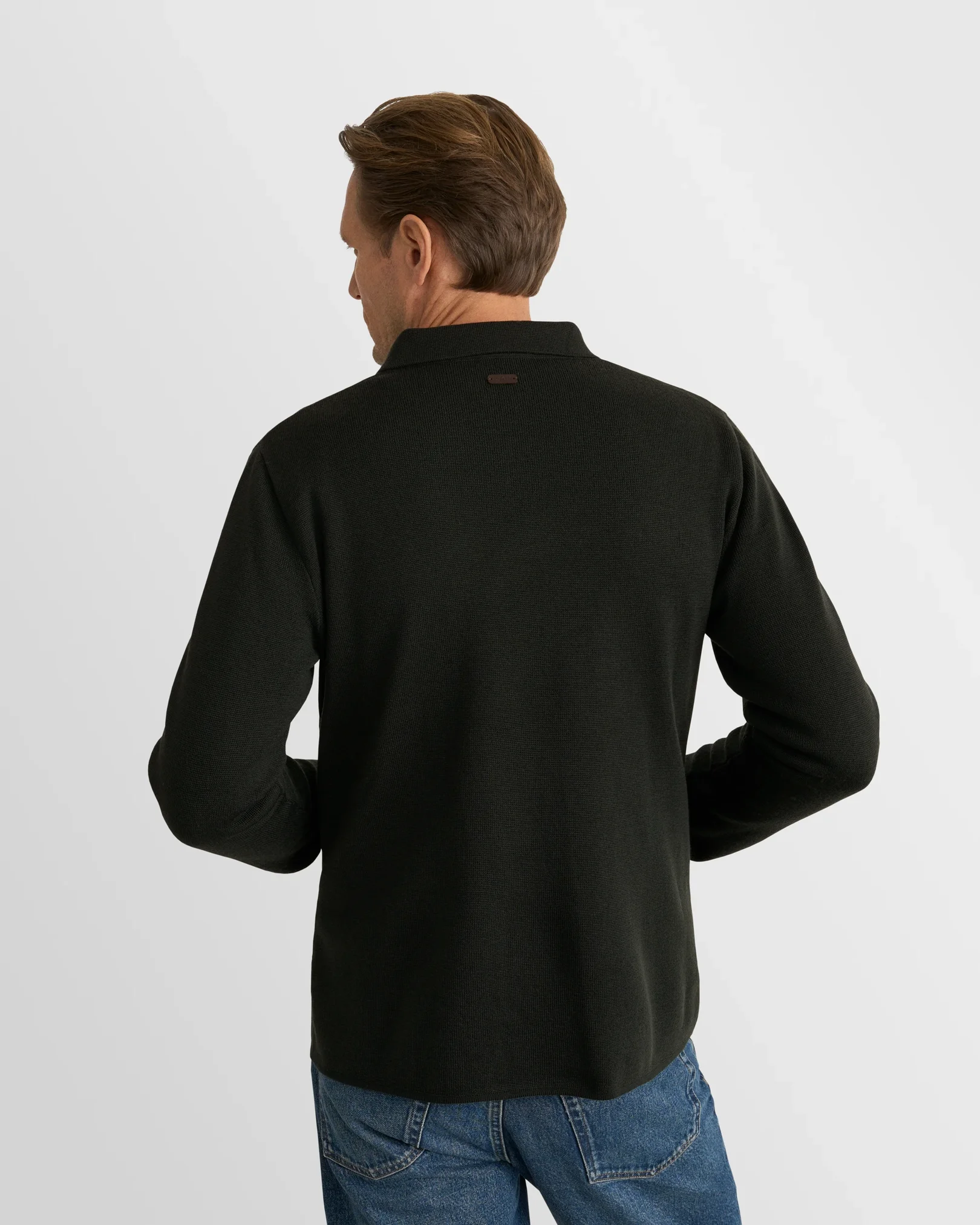 Eton - dark green merino milano knit overshirt