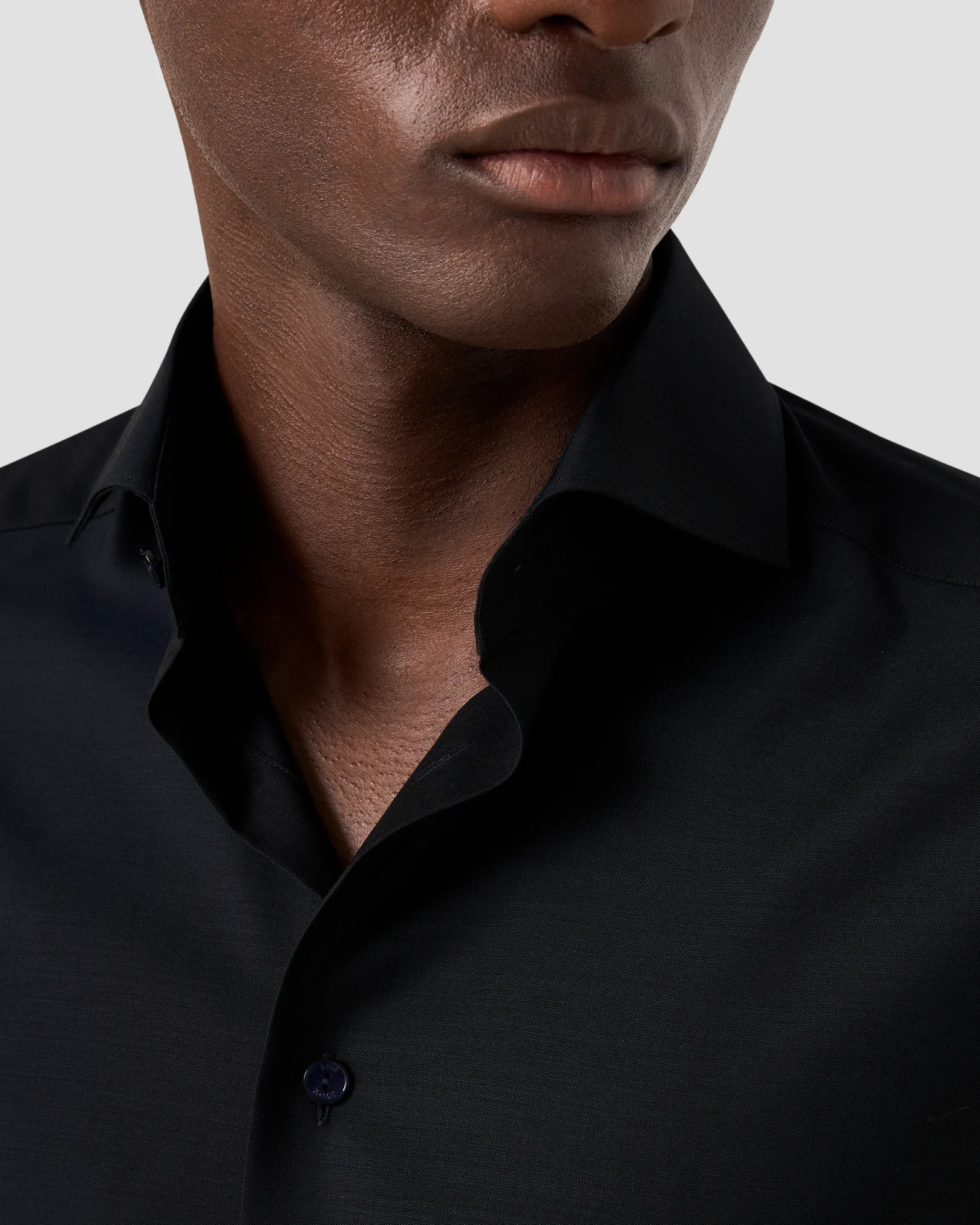 Eton - navy solid merino shirt