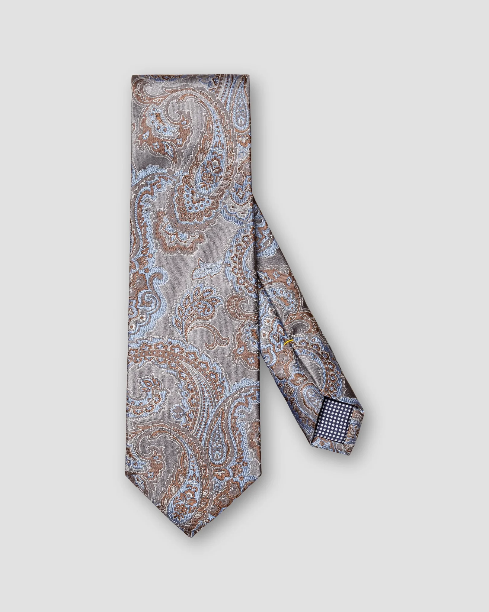 Graue Jacquard-Krawatte mit Paisleymuster