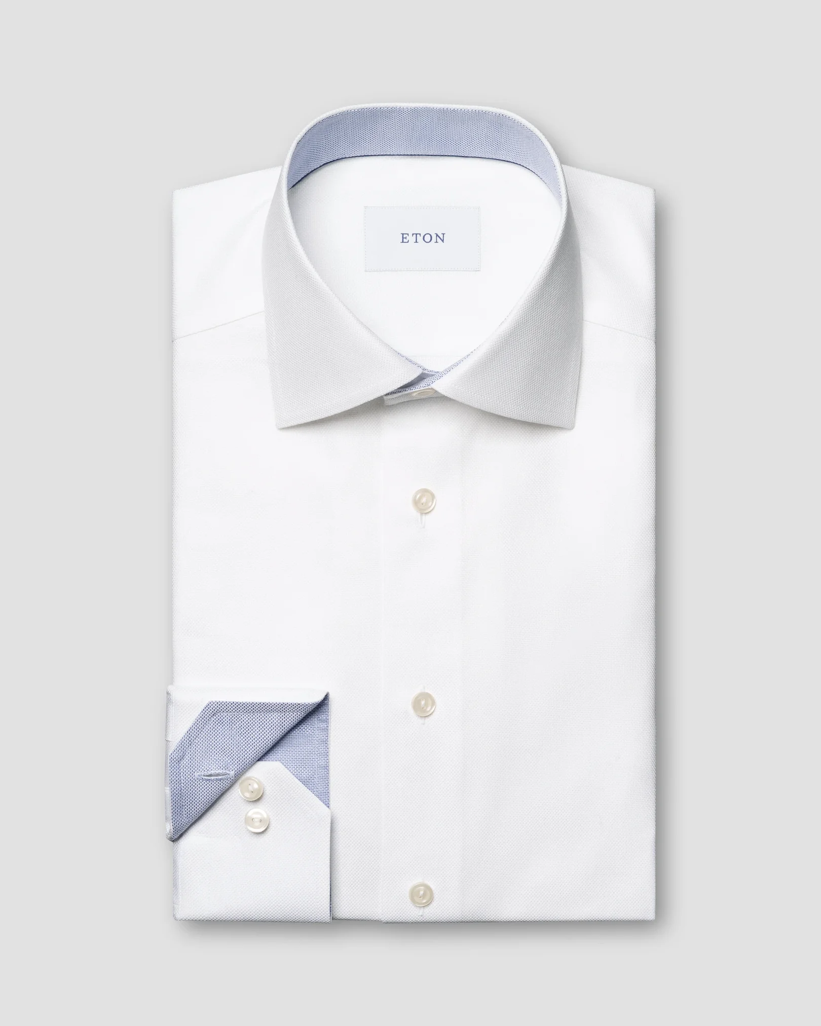 Eton - white solid royal oxford effect shirt