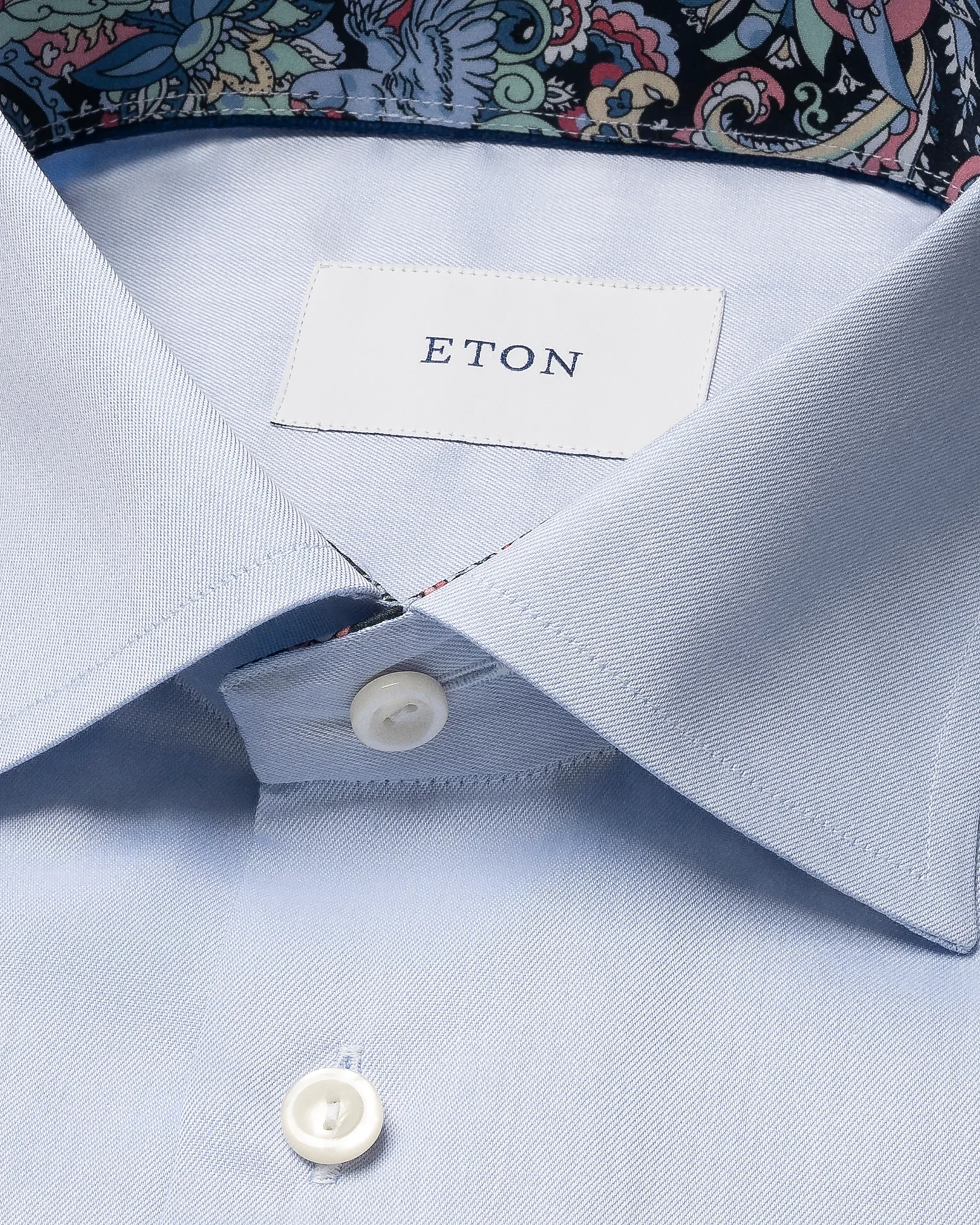 Eton - Solid Signature Twill Paisley Effect Shirt