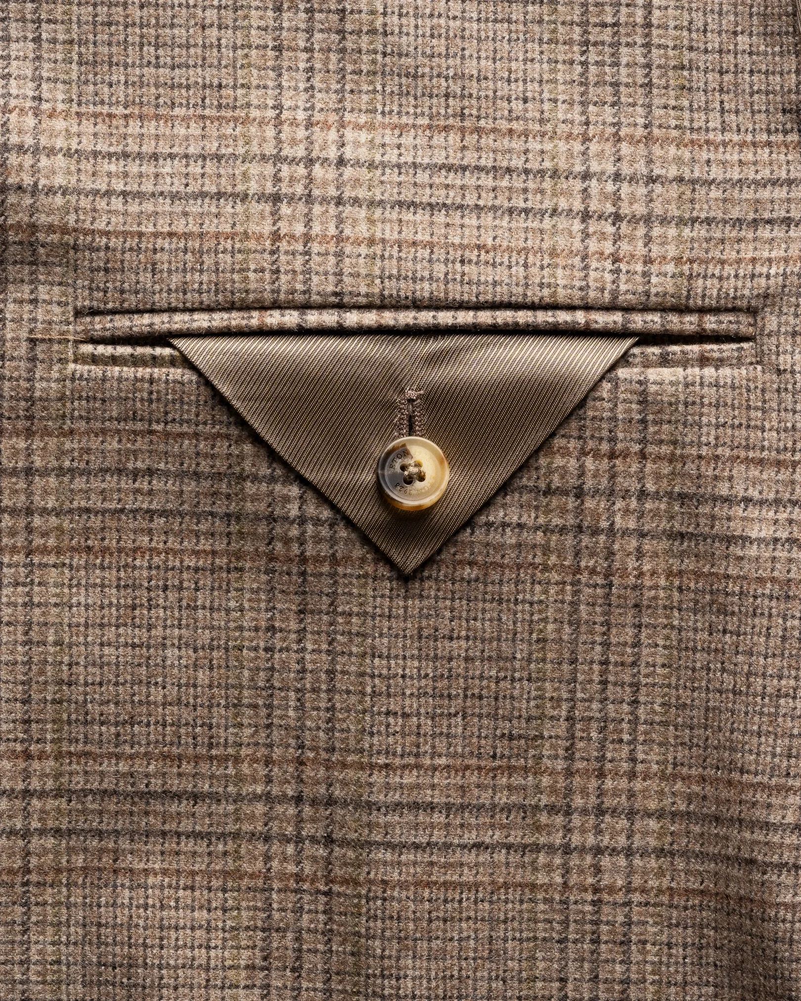 Eton - beige lana tech check flannel soft jacket