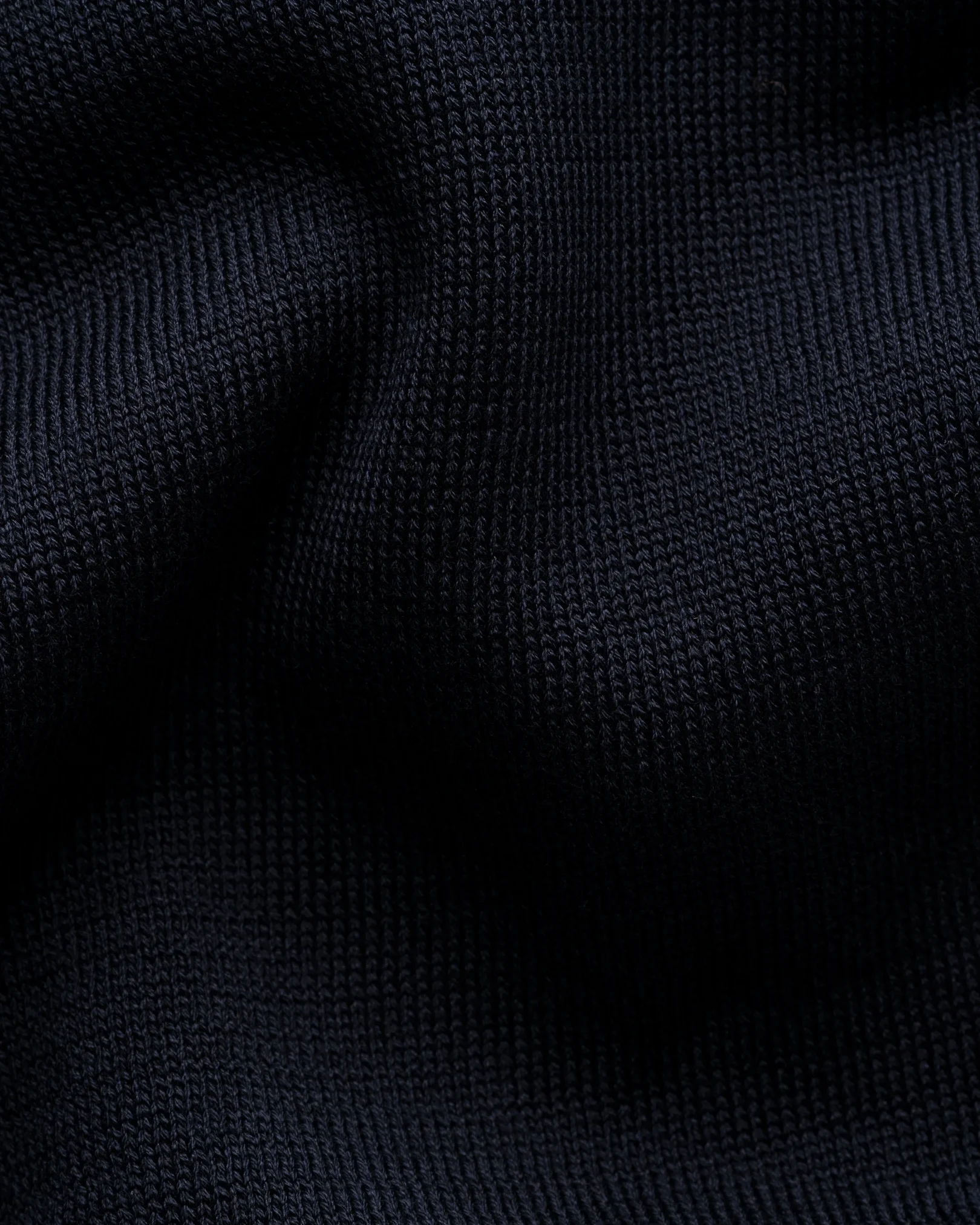 Eton - navy blue chevron structure knit polo shirt