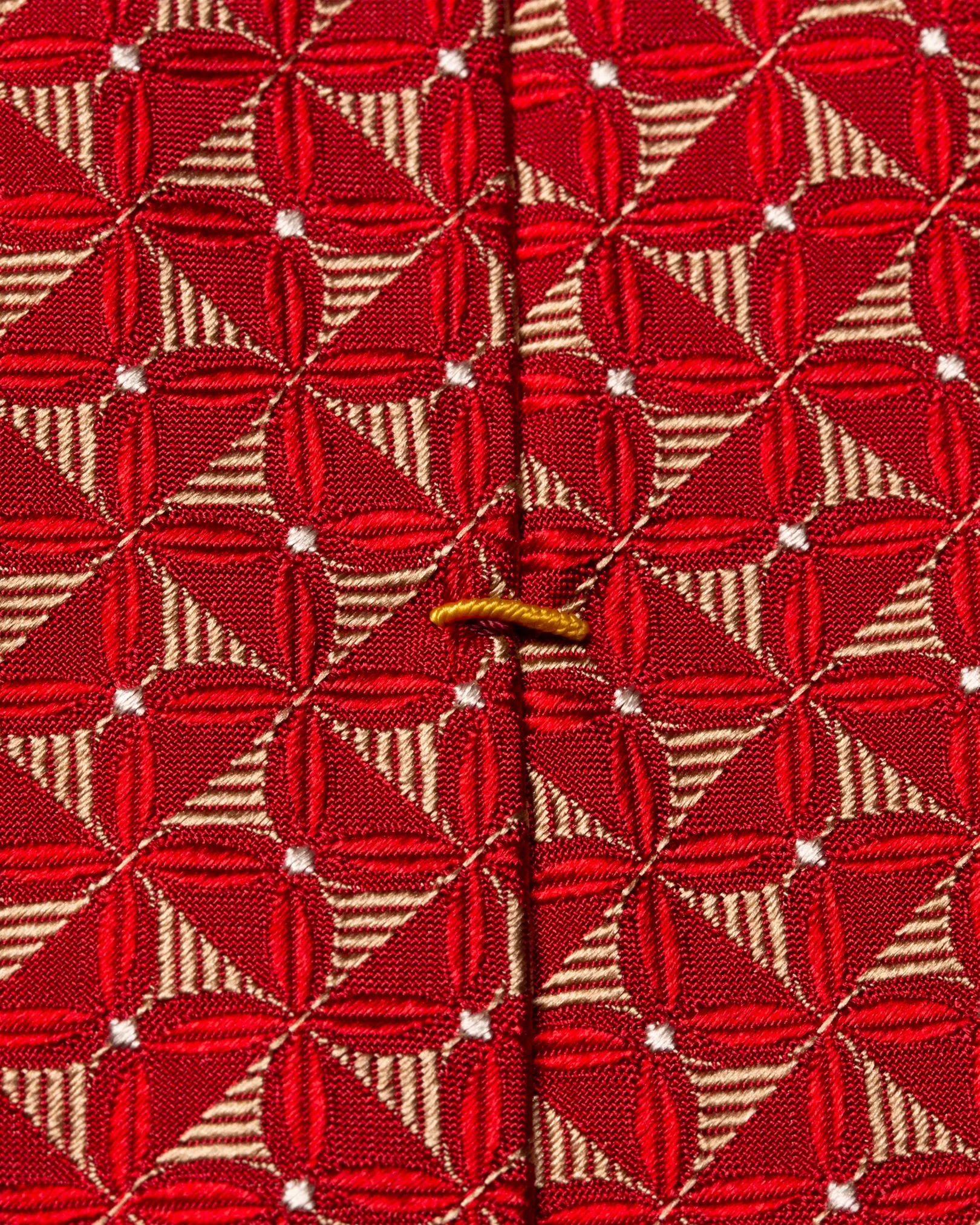 Eton - dark red geometric silk pattern