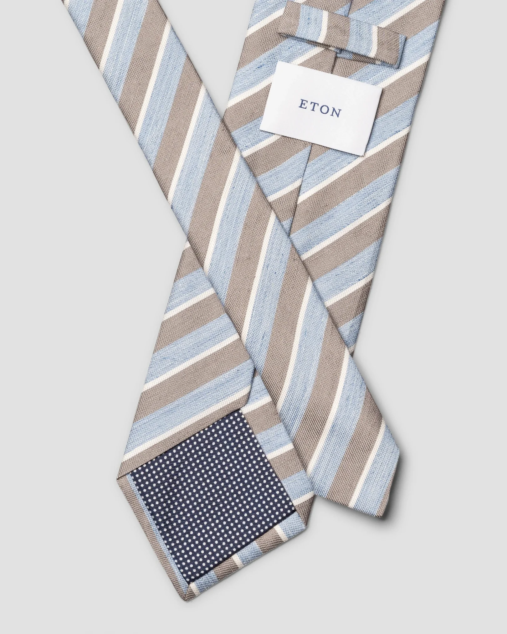 Eton - striped woven linen silk tie