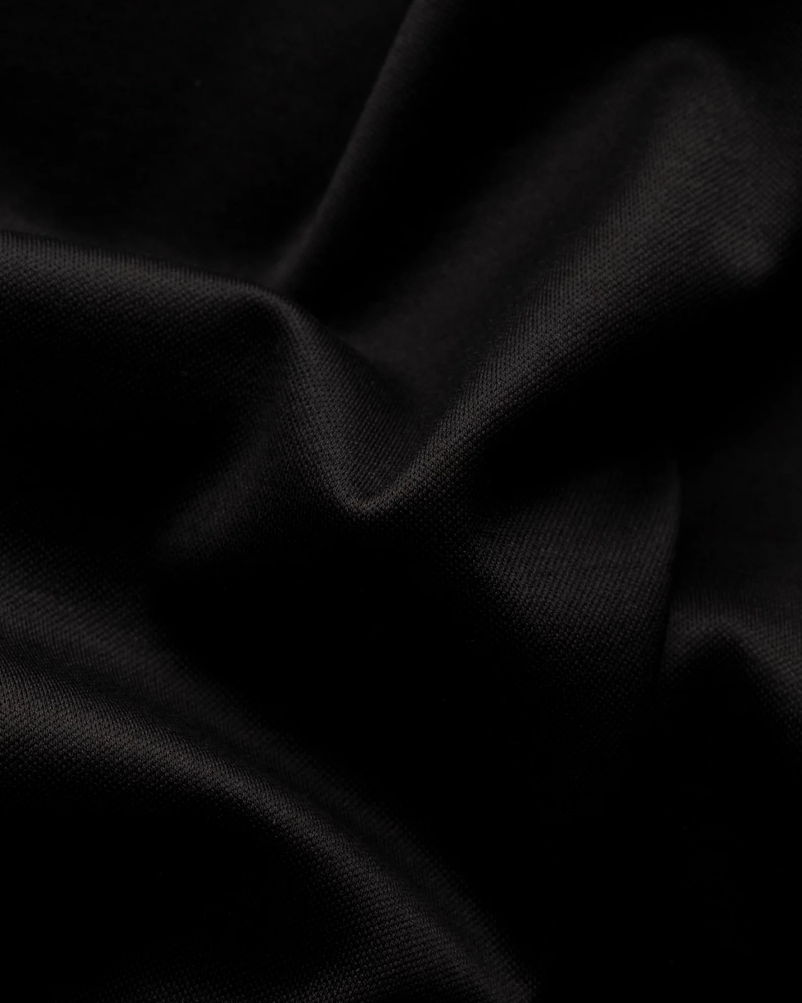 Eton - black filo di scozia pop over shirt knitted collar knitted cuff slim jersey