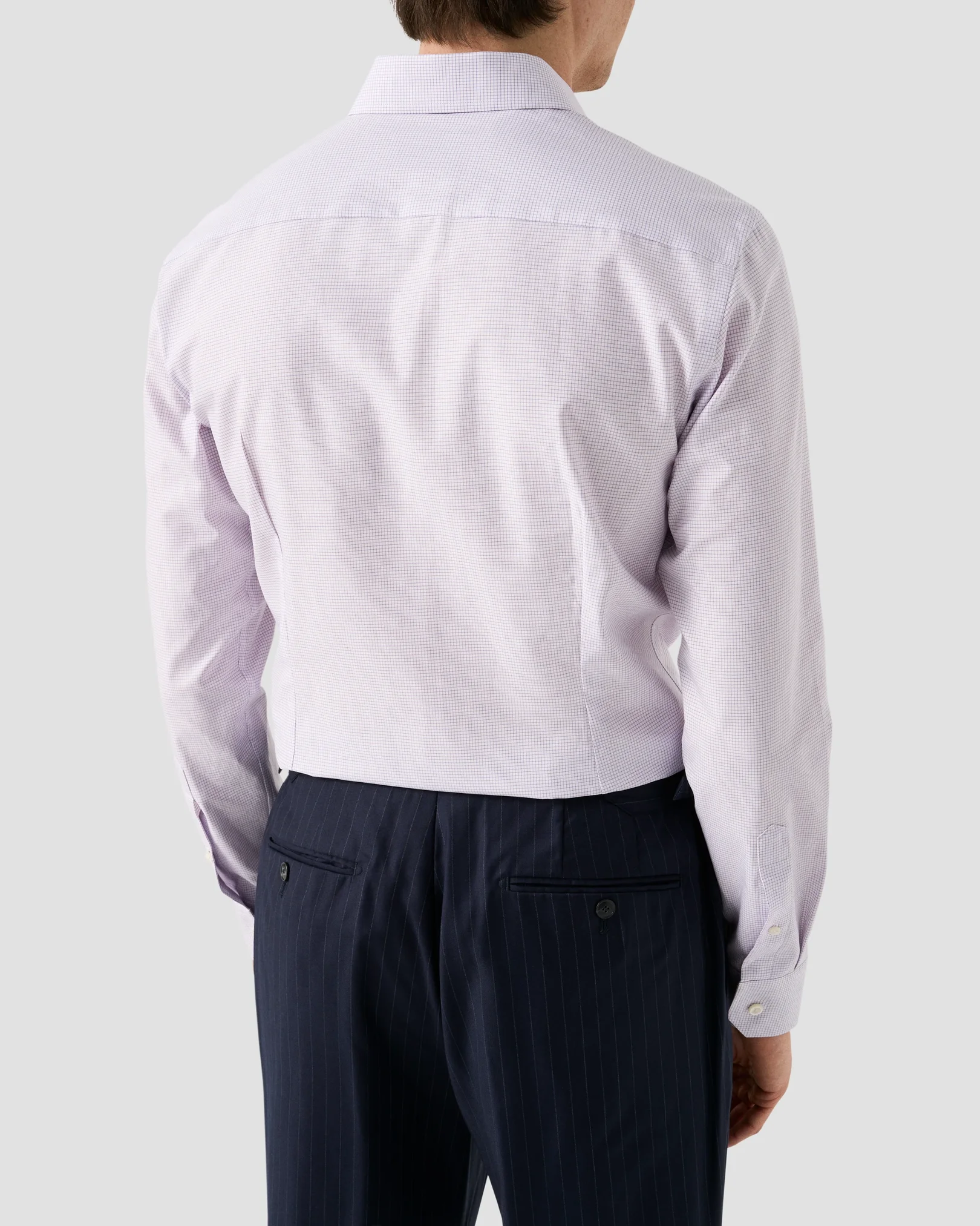 Eton - purple check signature twill shirt 261