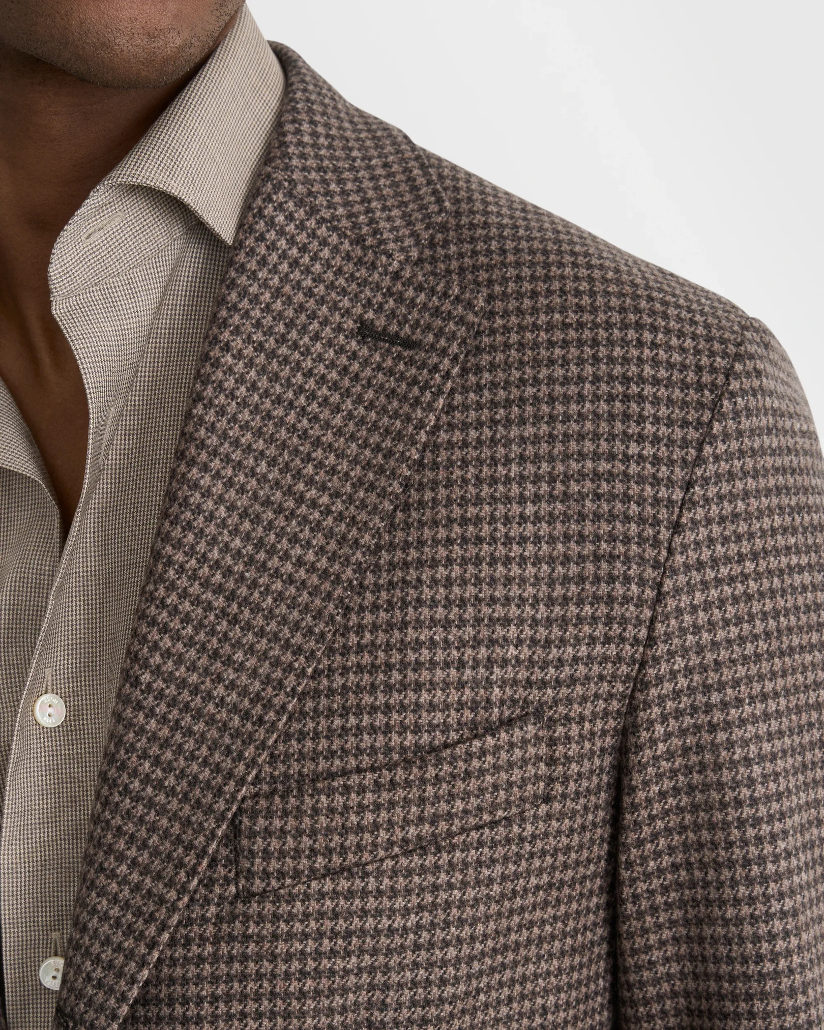 Eton - brown wool cashmere structure soft jacket