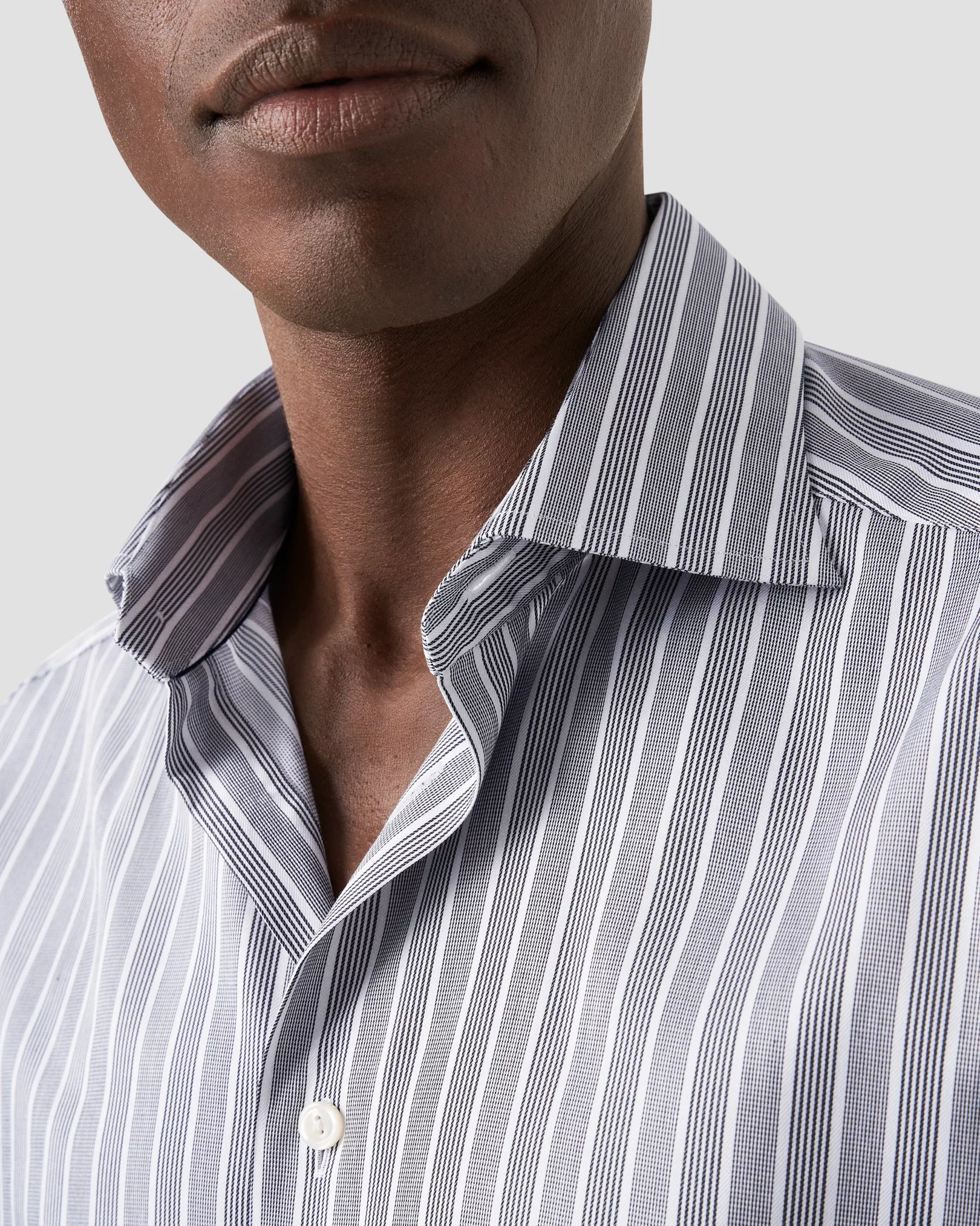 Eton - black cotton tencel twill shirt