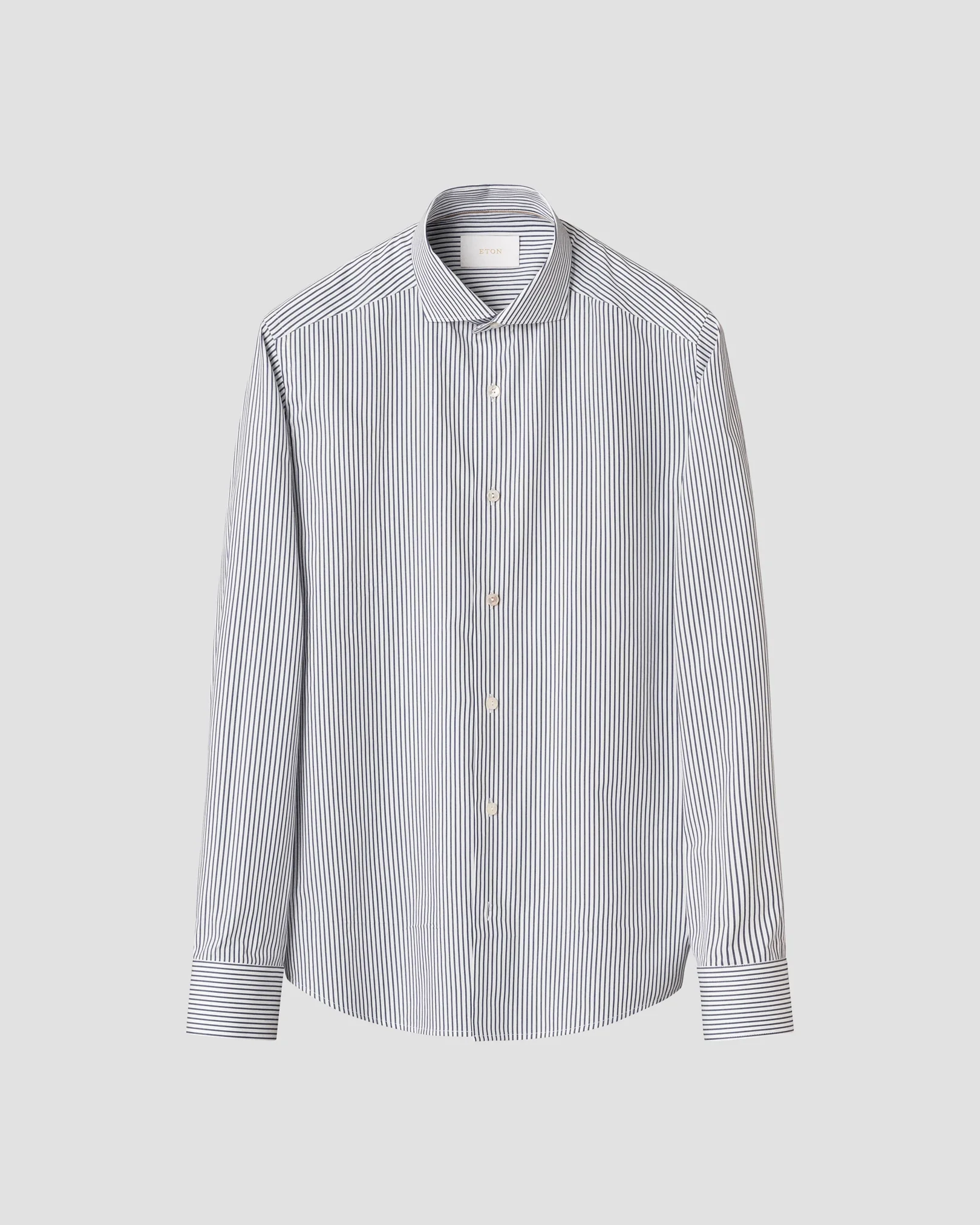 Eton - dark blue solid cotton silk shirt