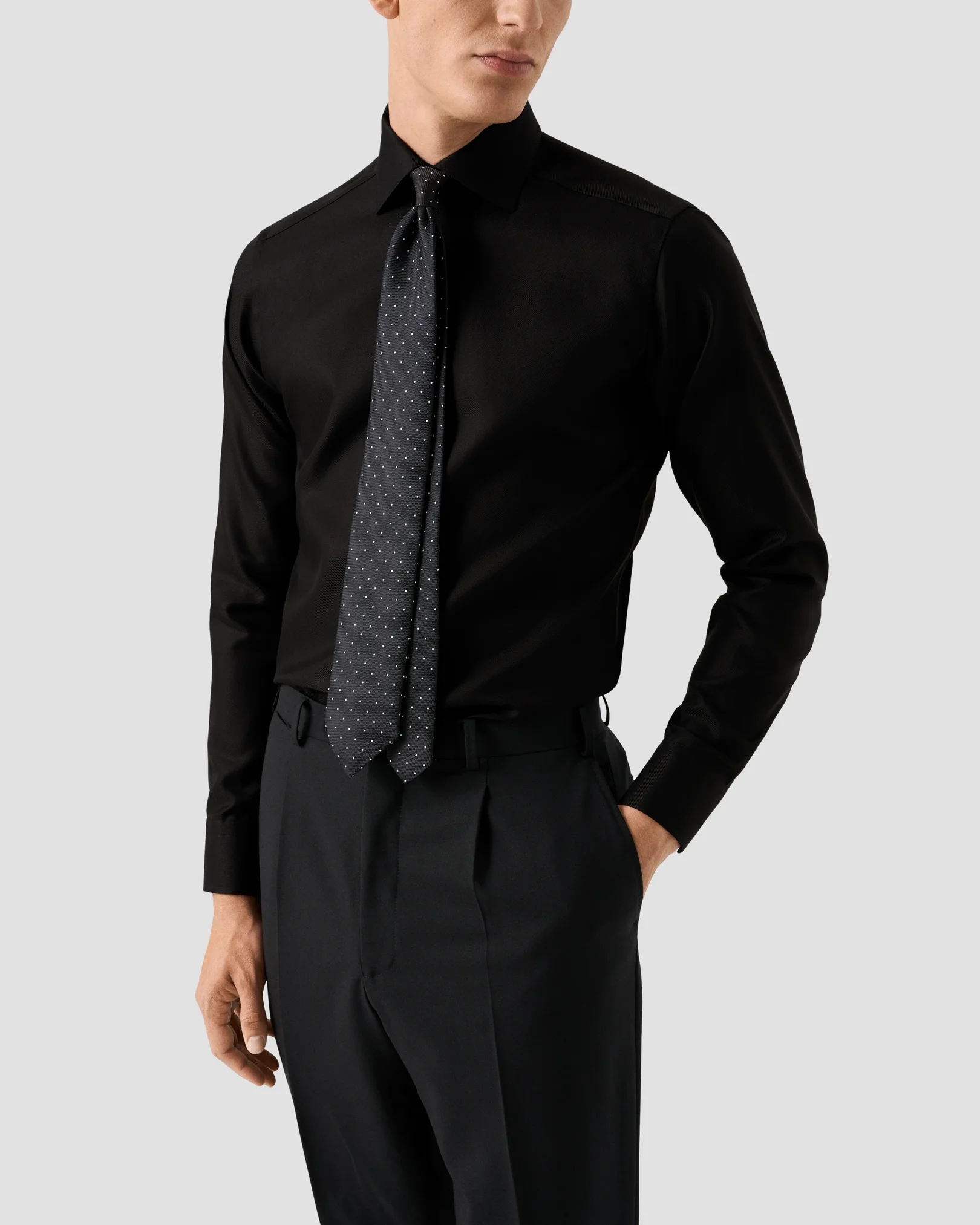 Eton - Black Textured Twill Shirt