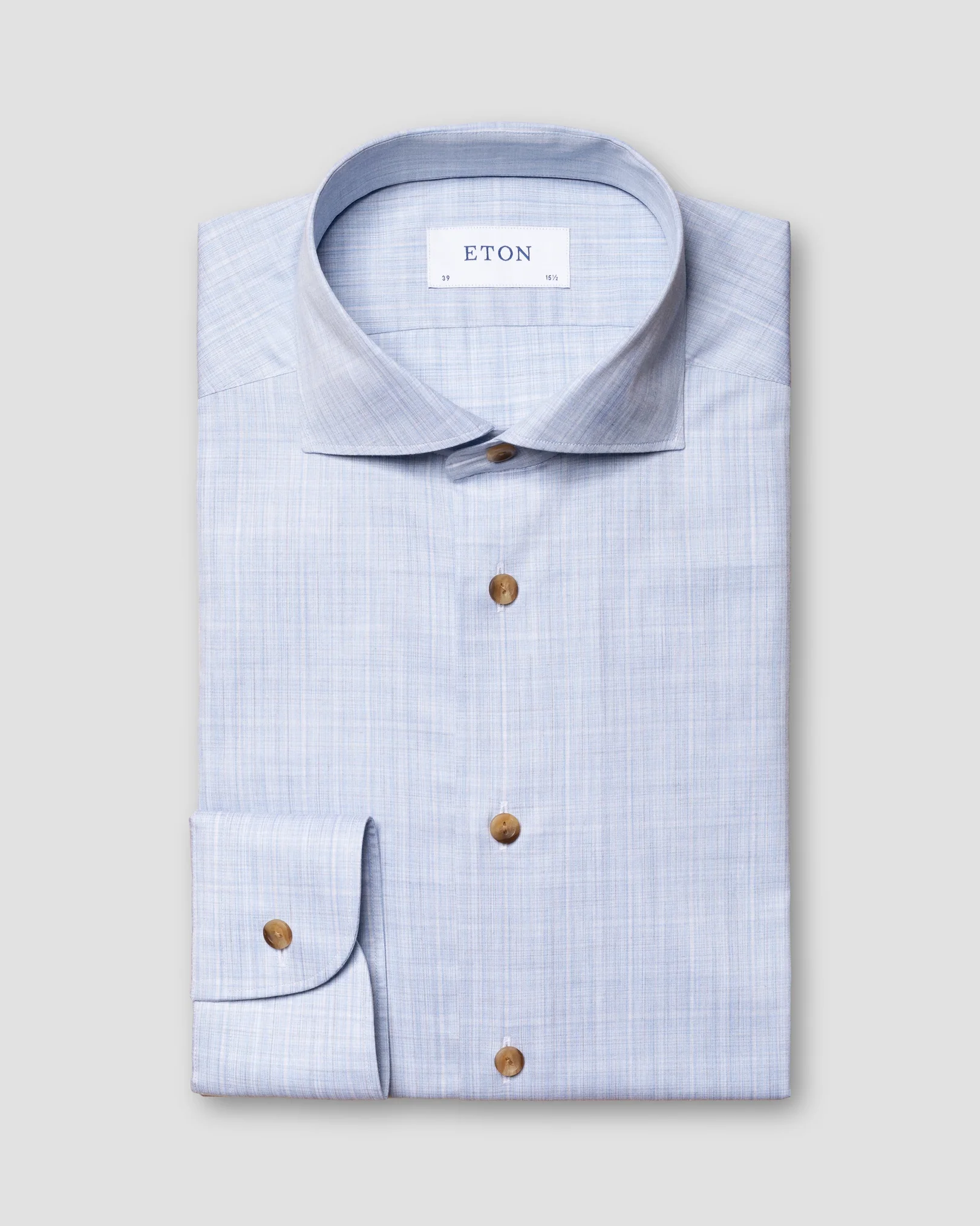 Eton - blue plaid fine twill shirt