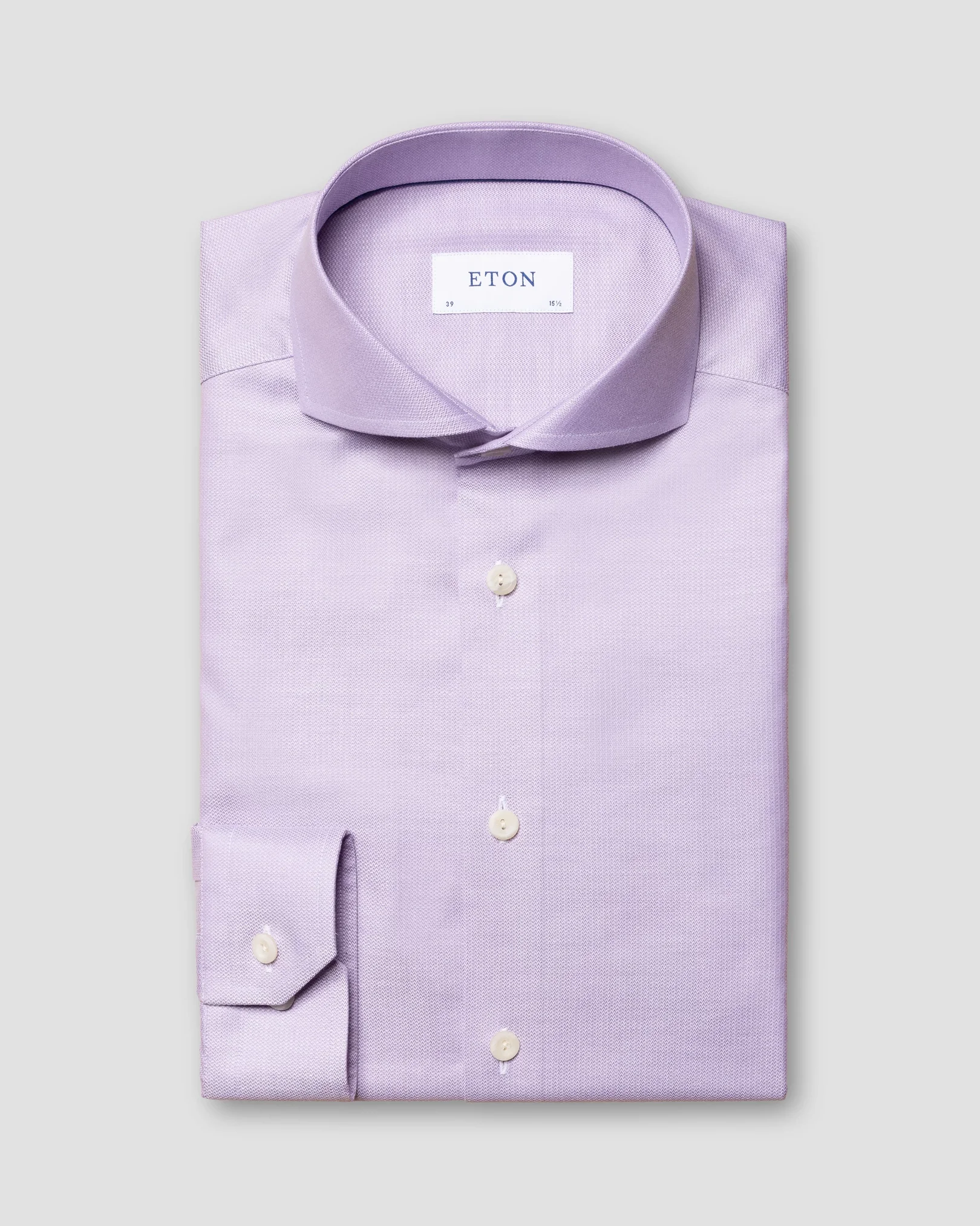 Eton - light purple cotton lyocell stretch