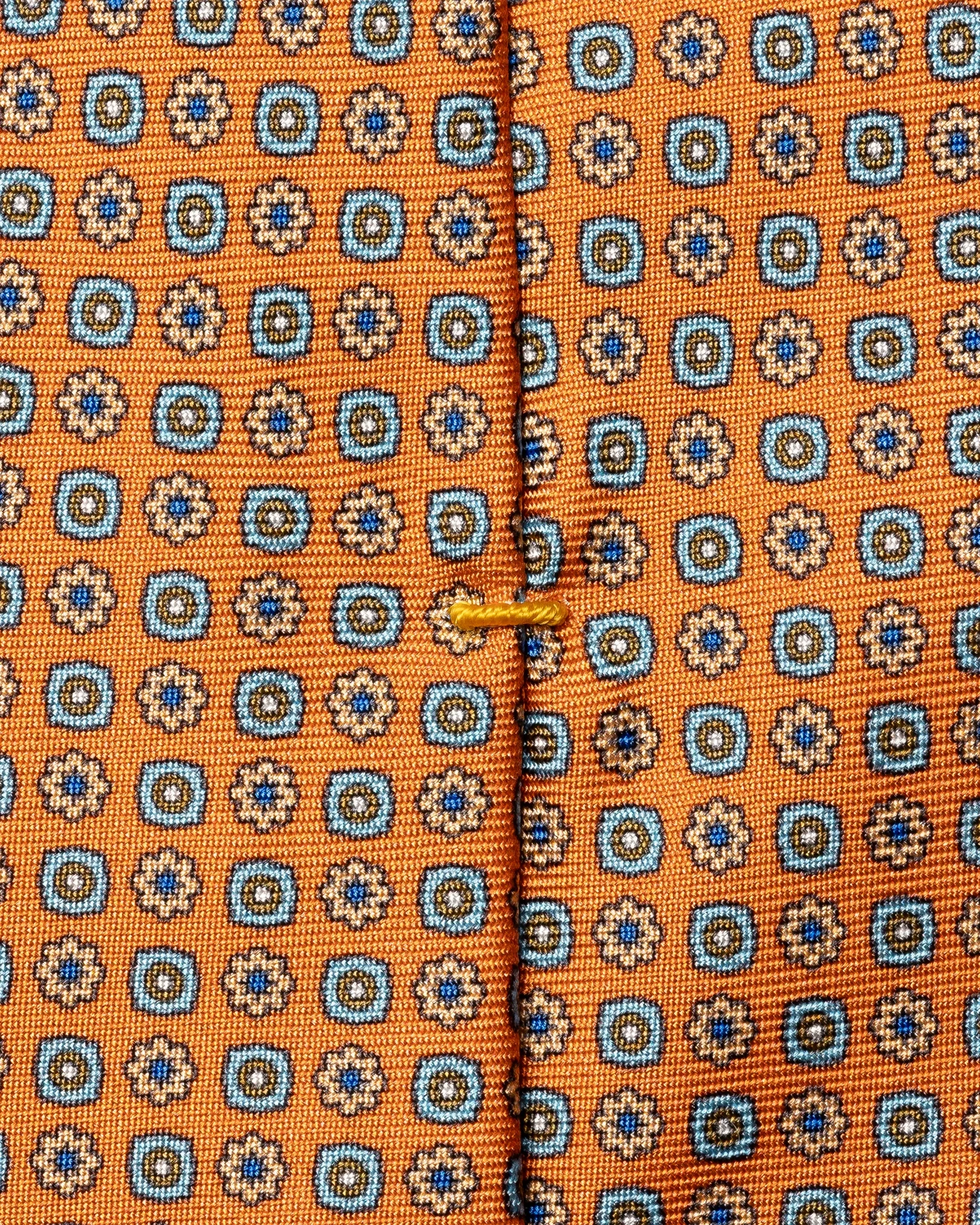 Eton - orange micro floral printed silk tie