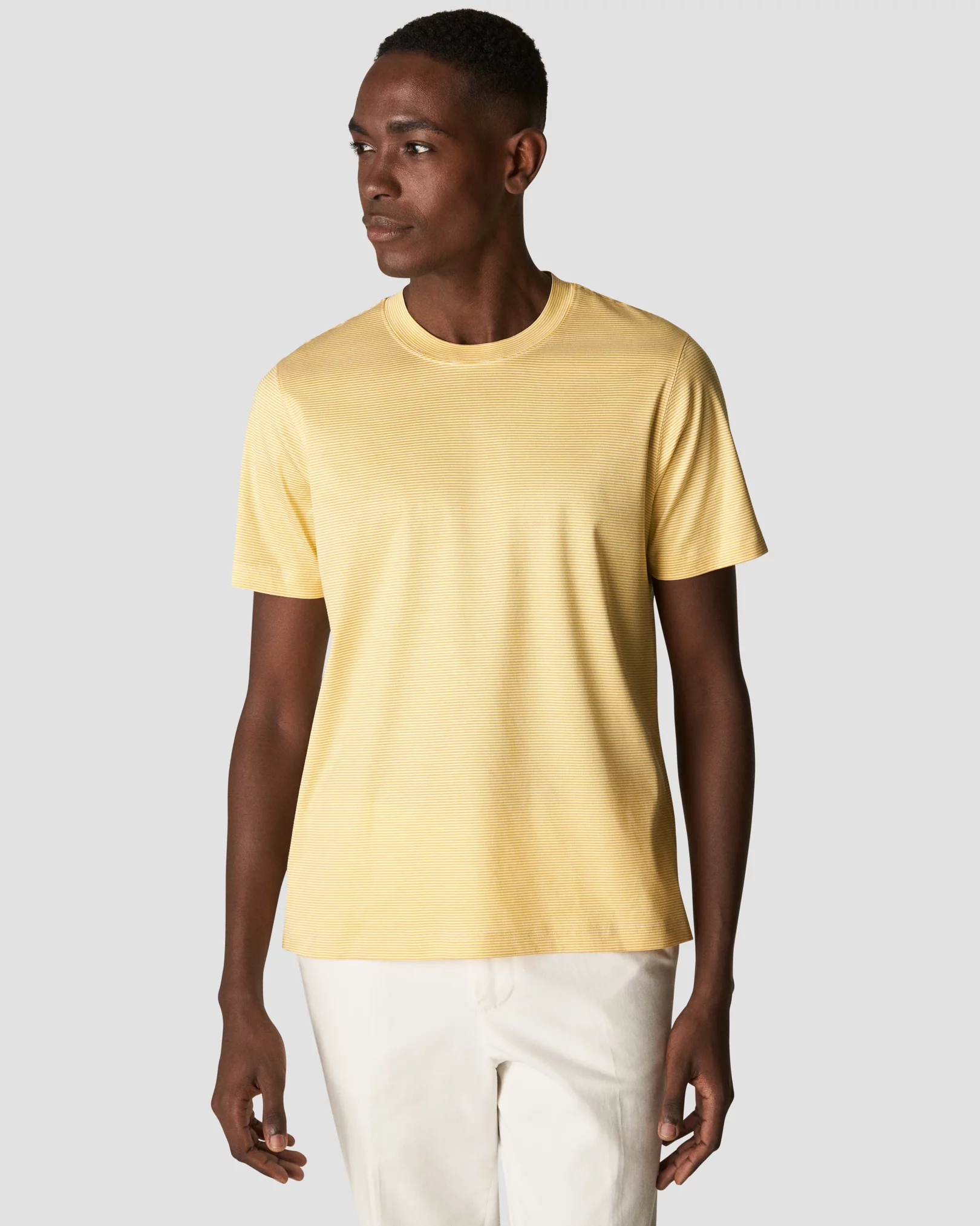Yellow Striped Filo di Scozia T-Shirt - Eton