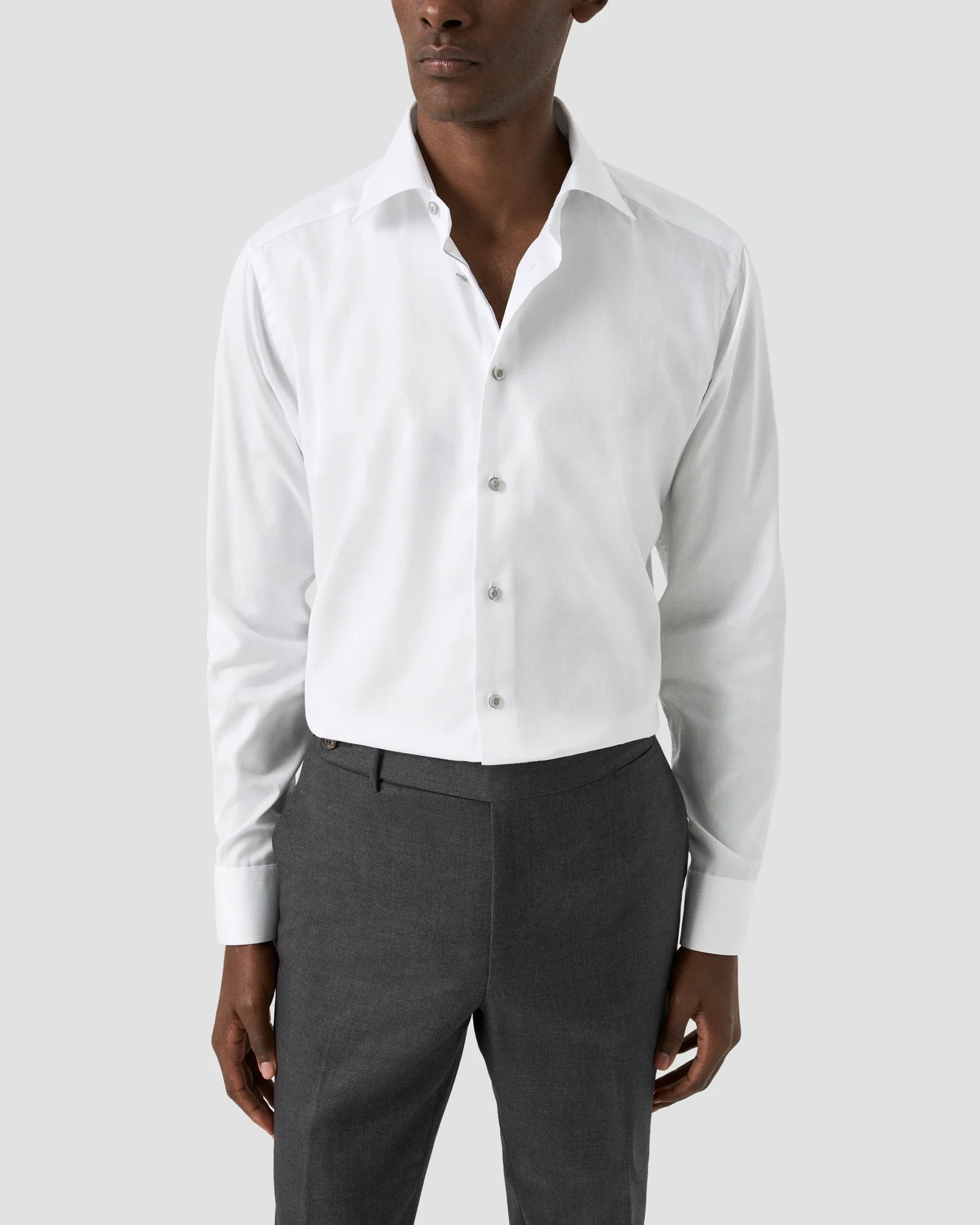 Eton - white grey details signature twill shirt