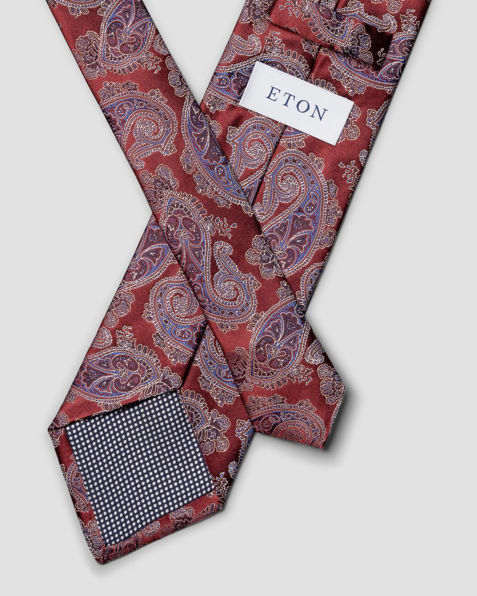 Eton - red paisley woven silk tie