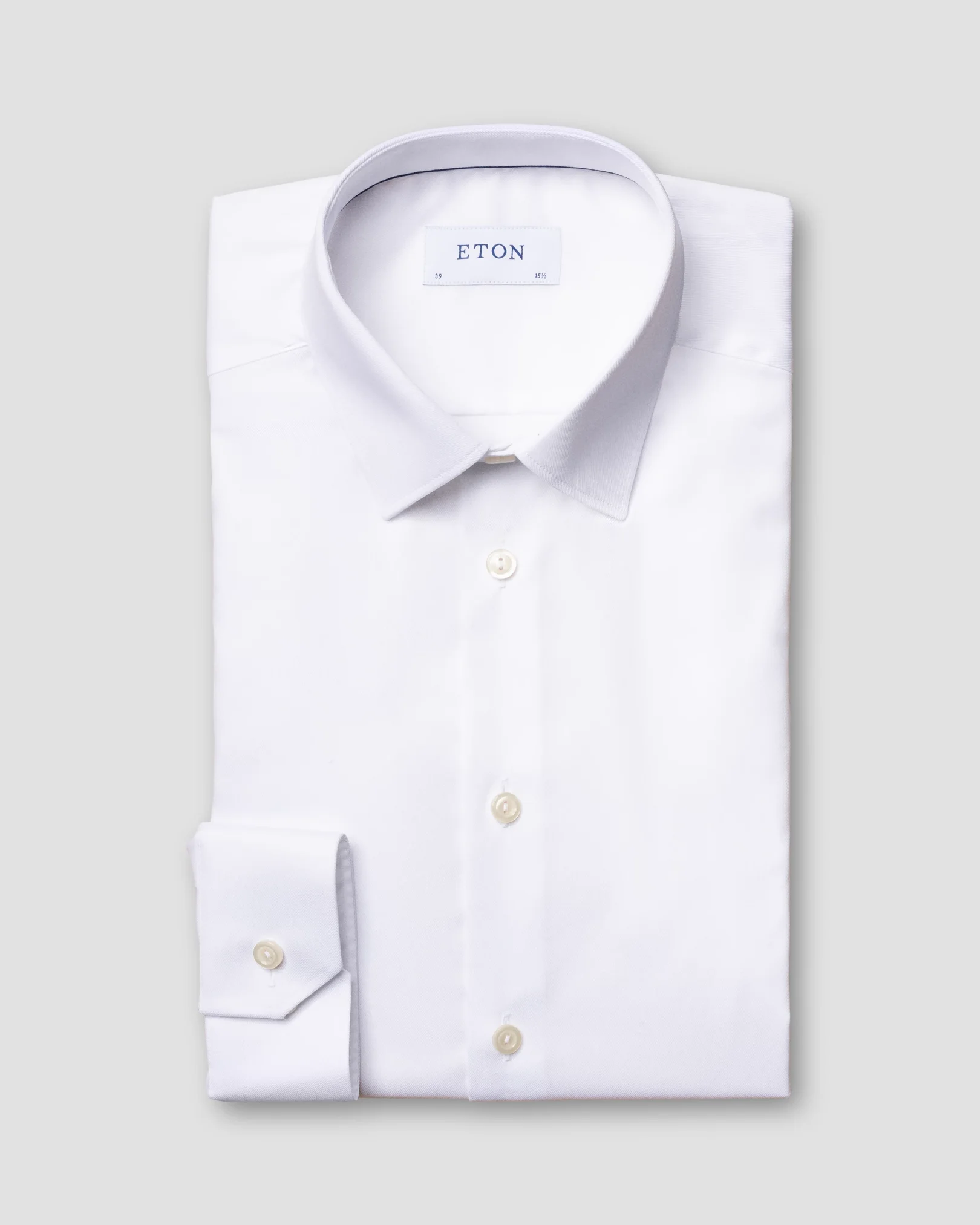 White Stretch Twill Shirt - Eton