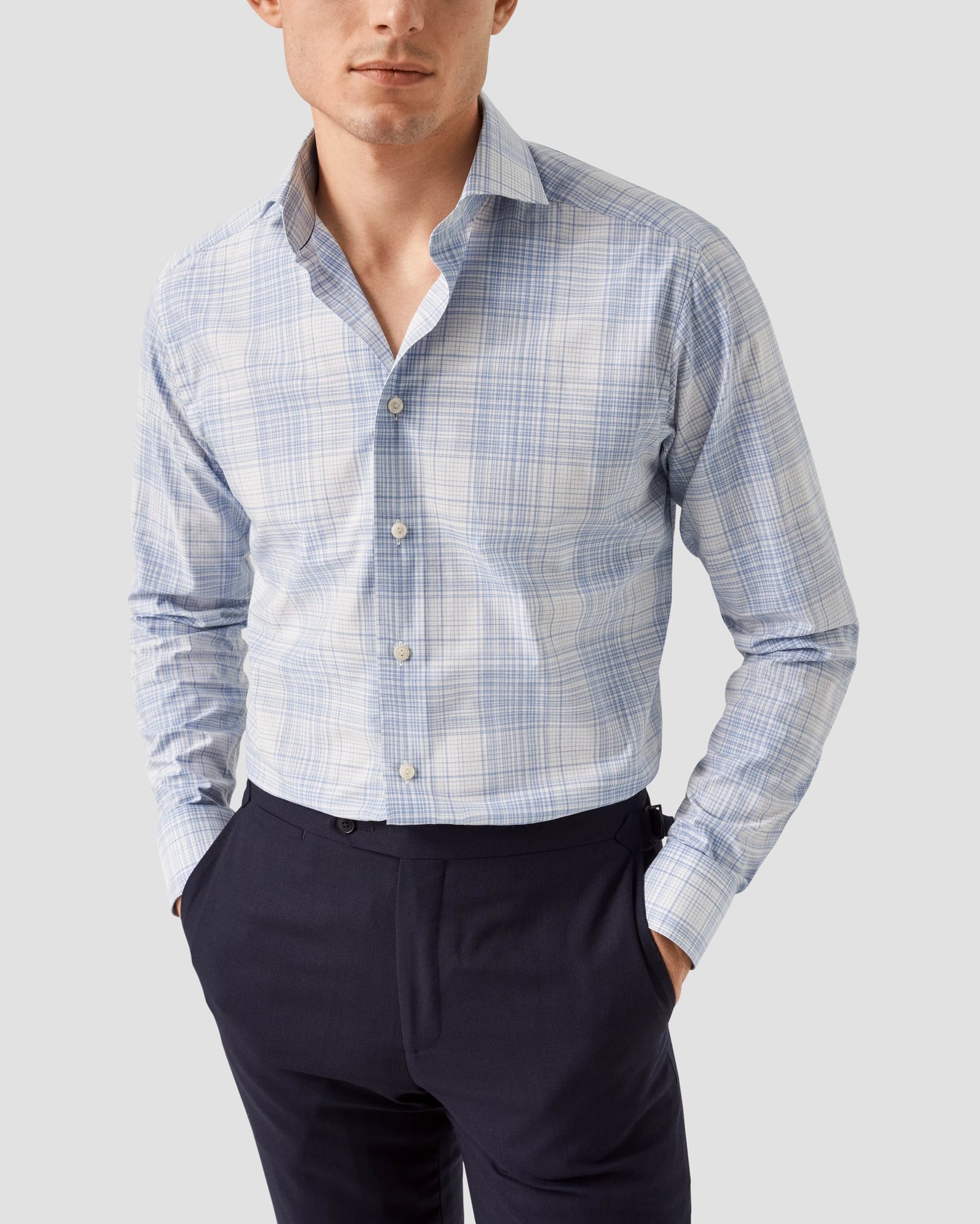 Eton - light blue twill melange