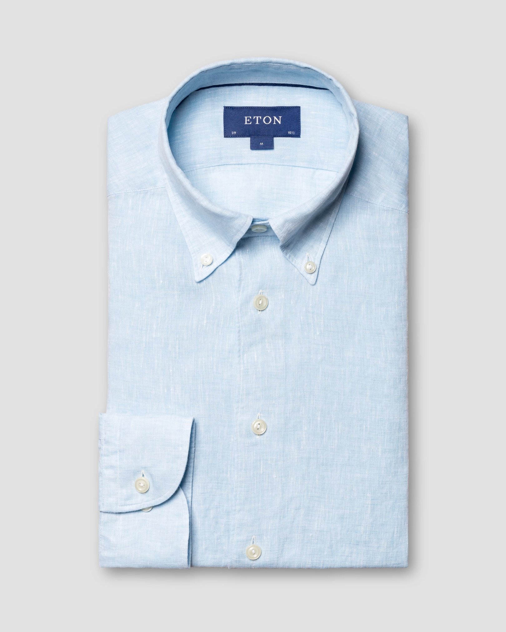 Eton - light blue linen buttondown