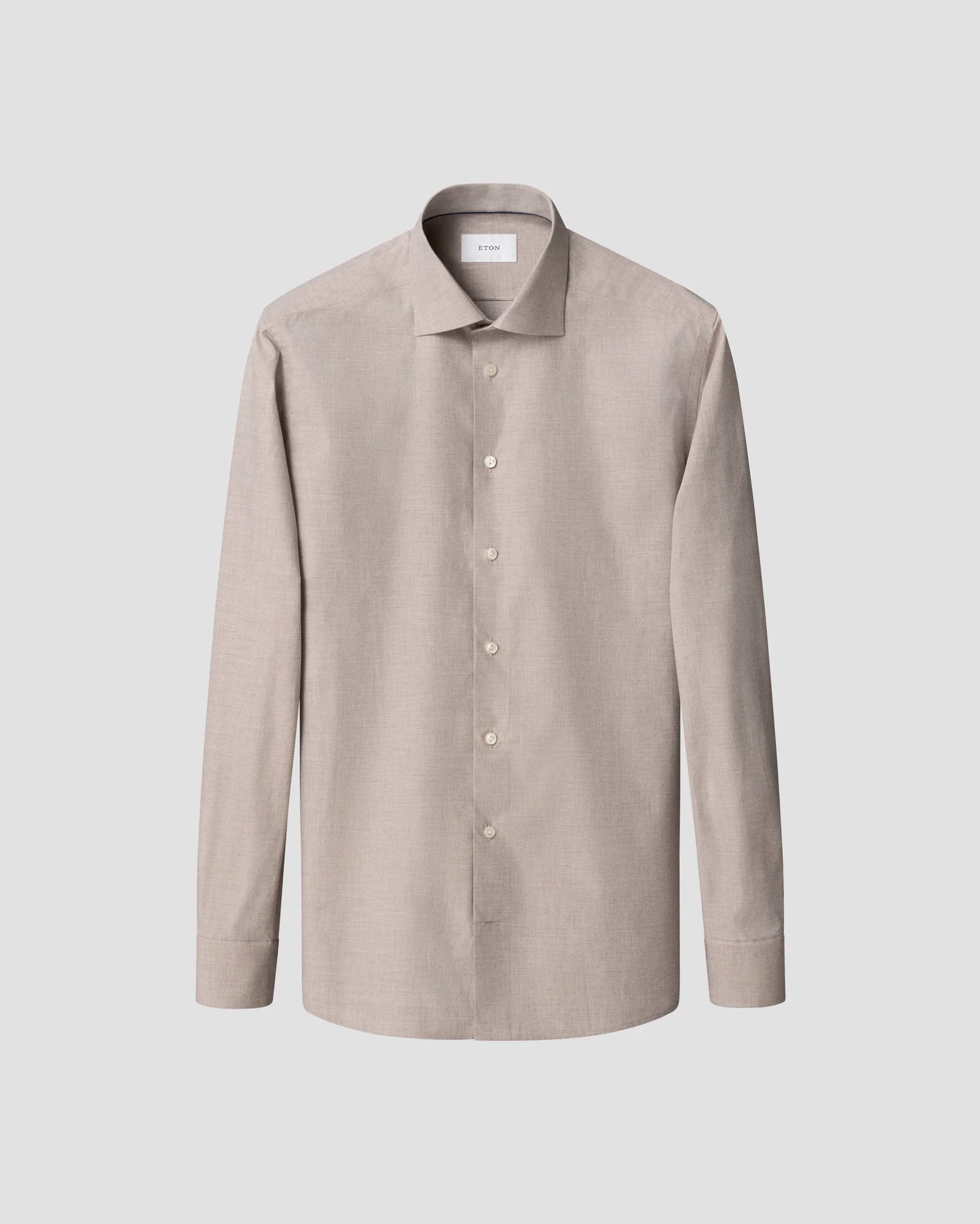Eton - beige solid fine twill shirt