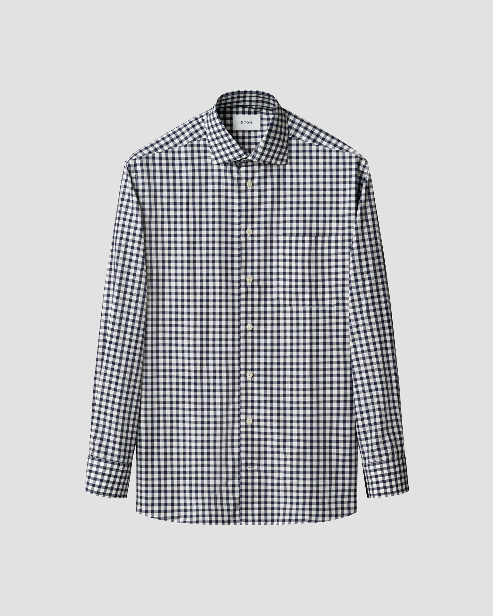 Eton - checked lightweight twill shirt