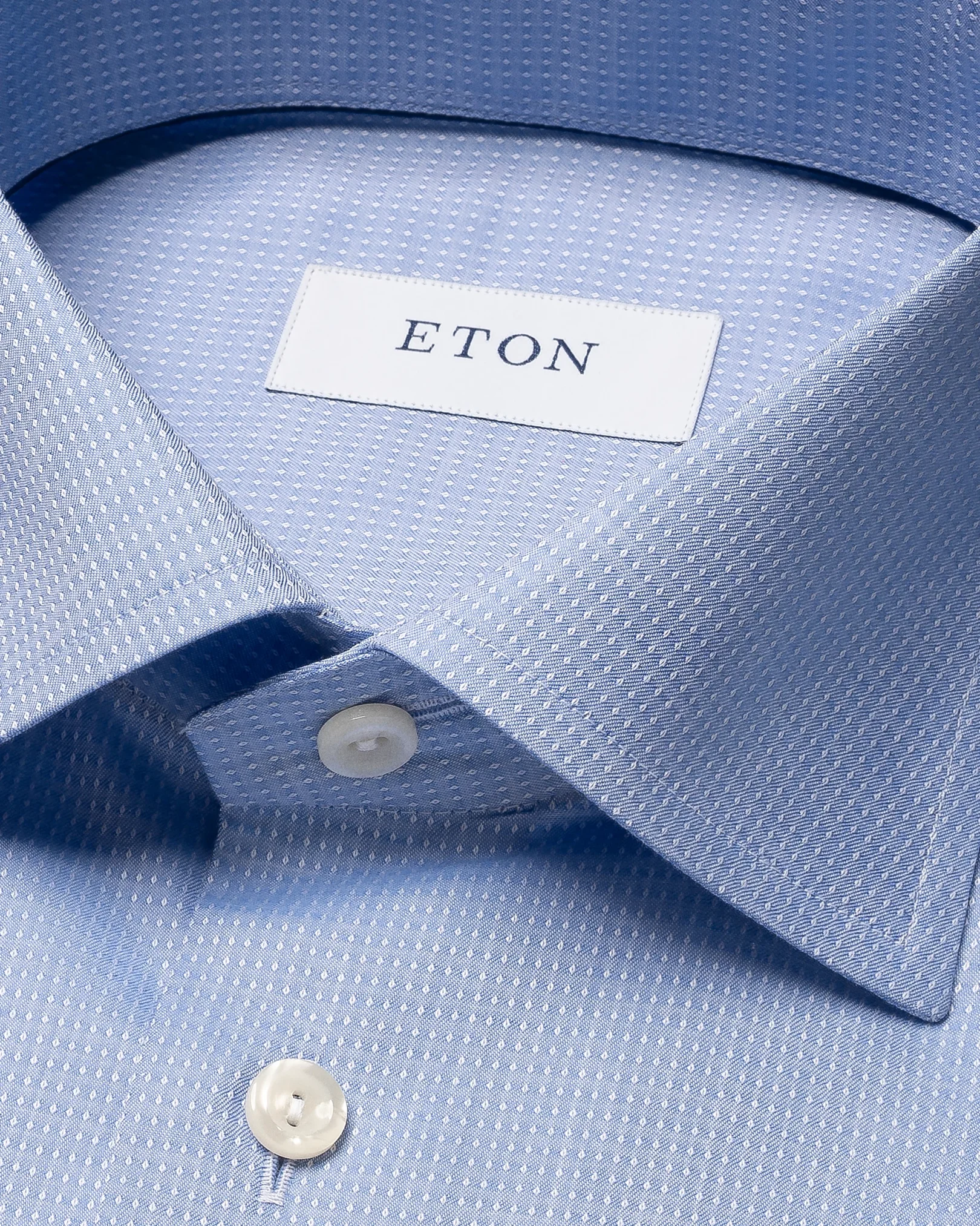 Blue Pin-Dot Twill Shirt