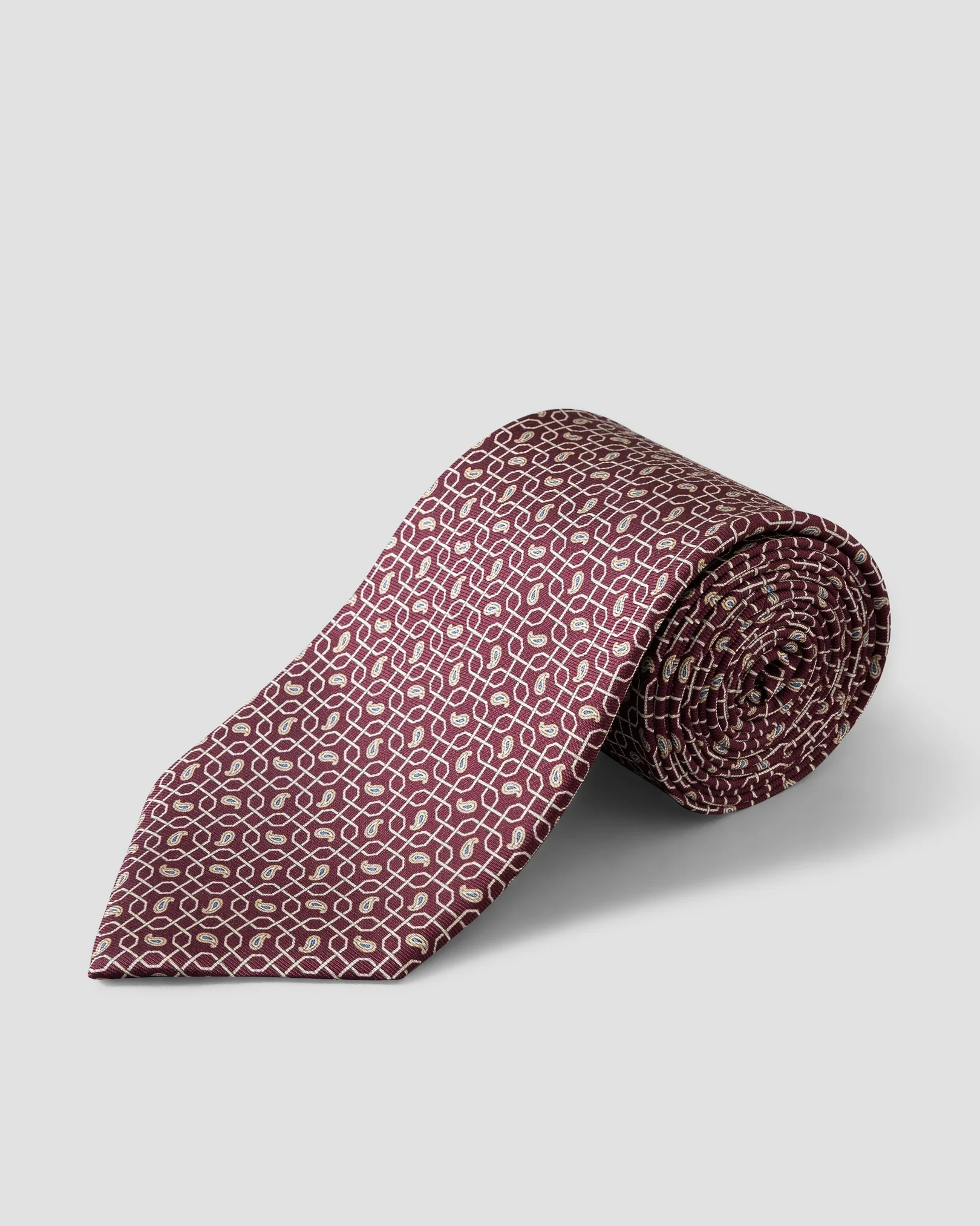 Eton - paisley print silk tie red 256