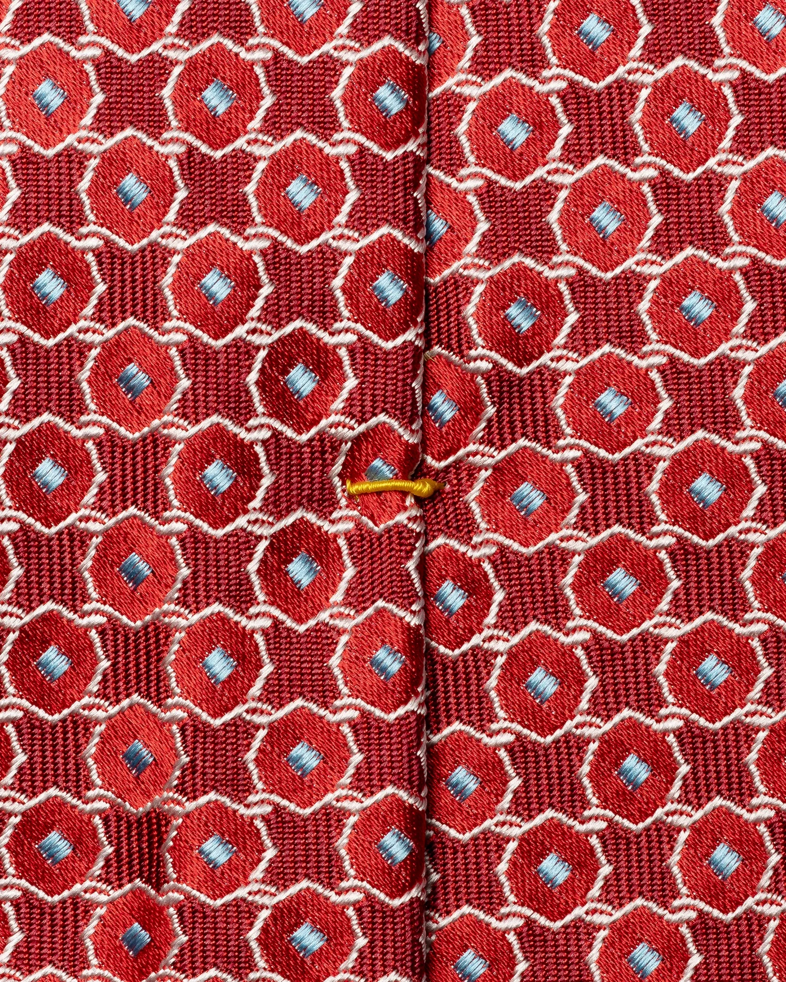 Eton - red geometrical woven silk tie