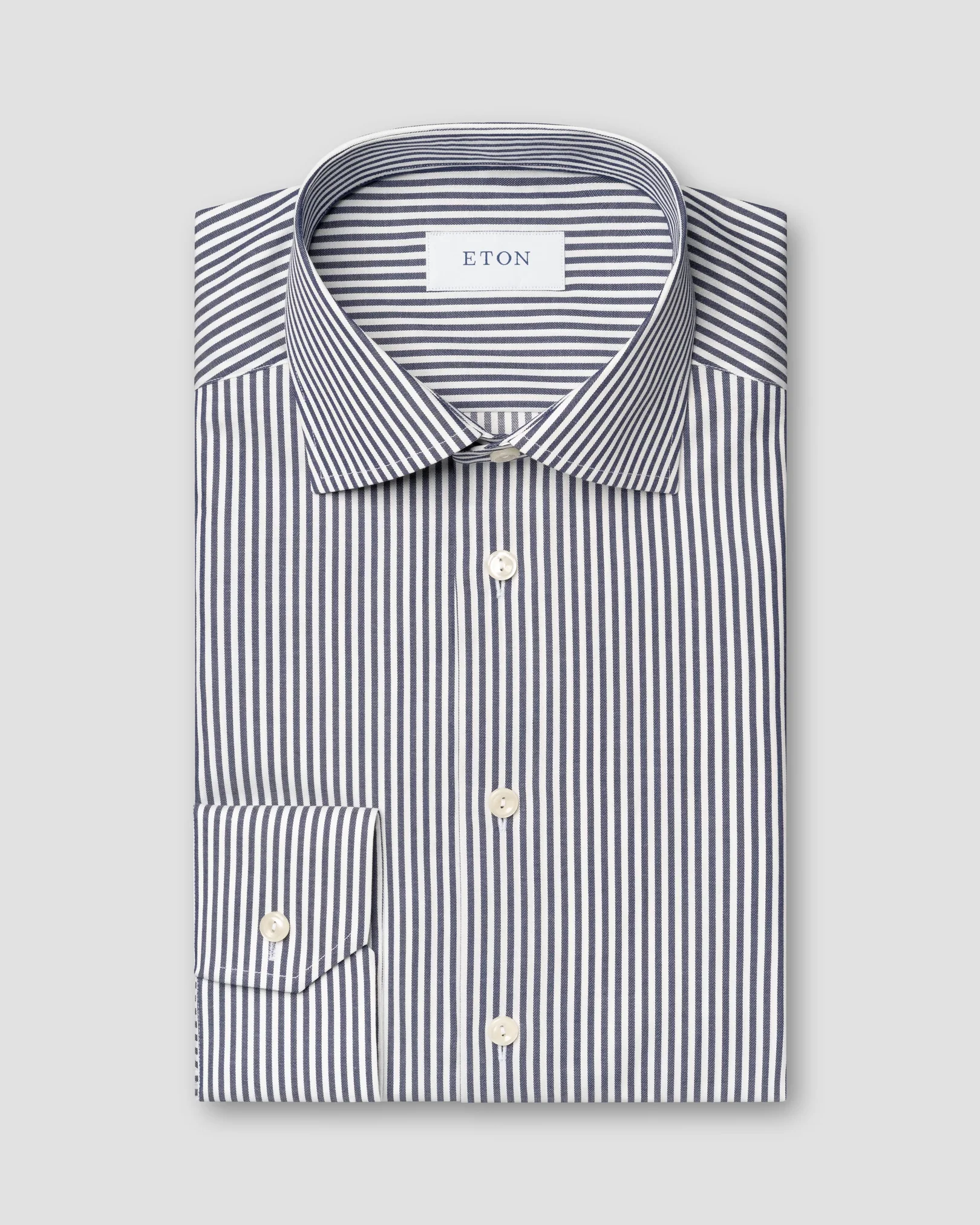 Eton - navy blue striped made to order